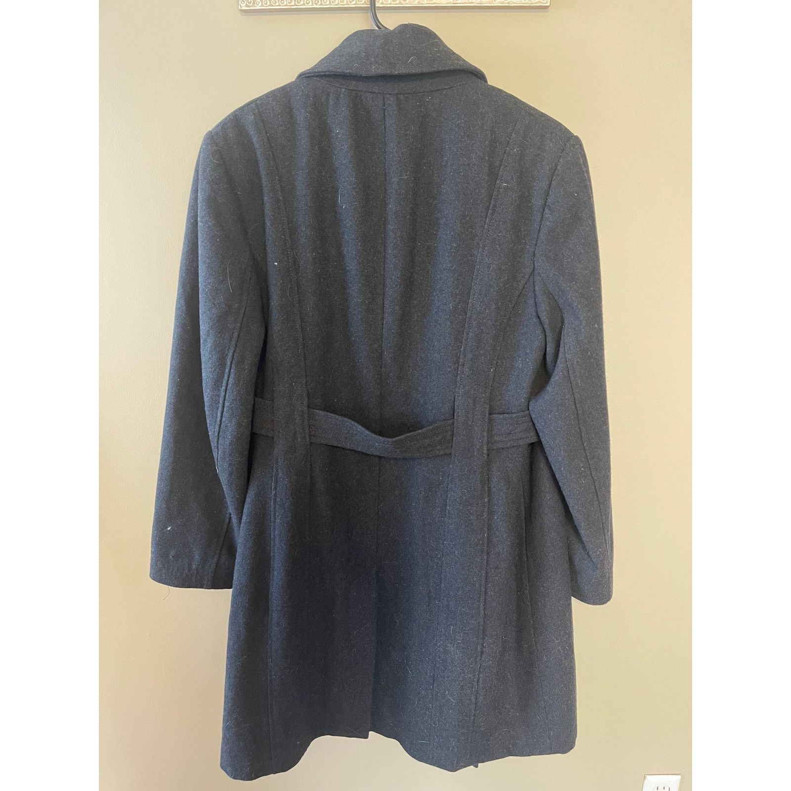 Jones New York Jones New York Women's Black Midi Wool Blend Peacoat Size XL / US 12-14 / IT 48-50 - 4 Thumbnail