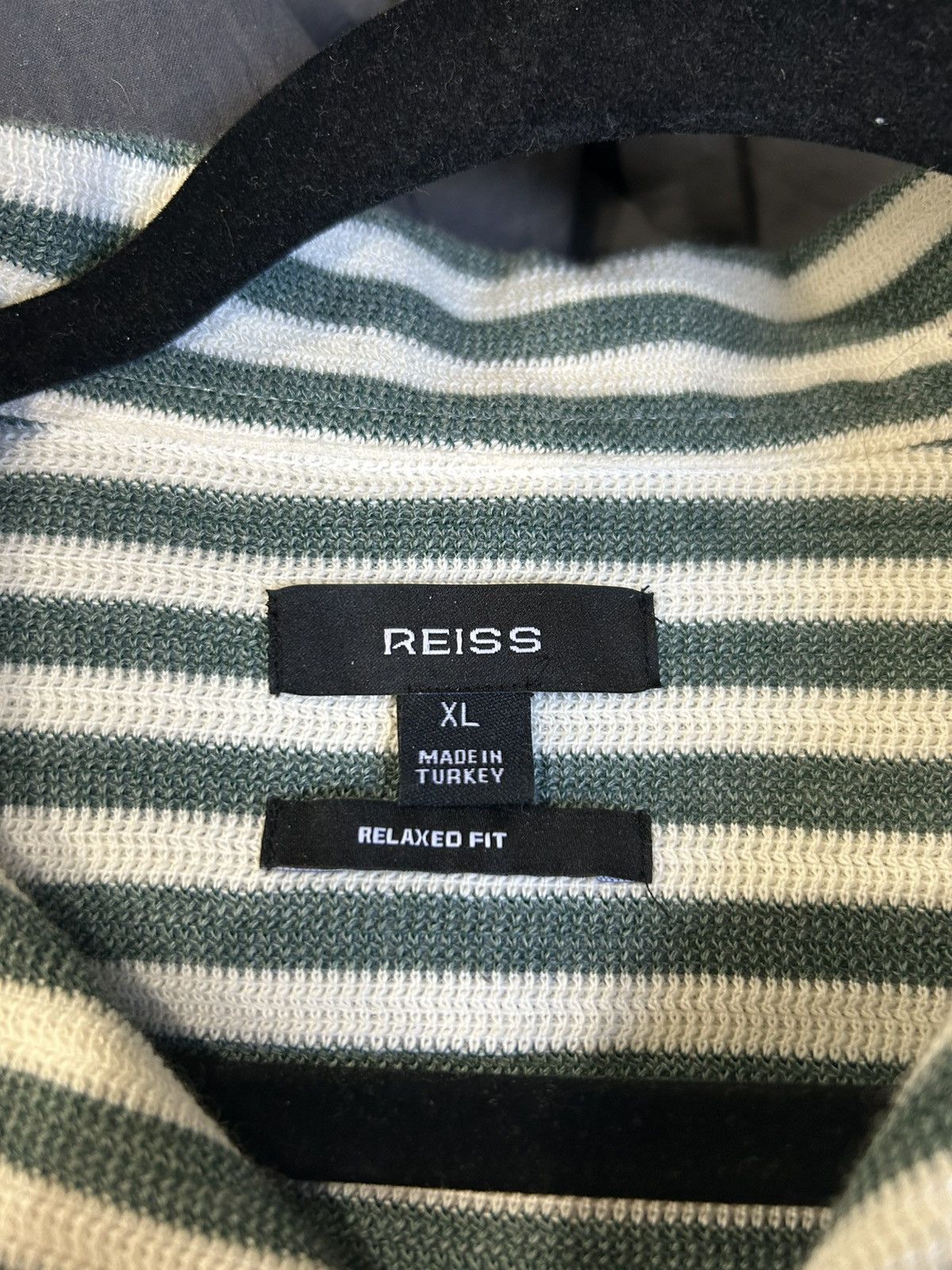 Reiss Reiss Green and White Button up Beach Striped Polo Size US L / EU 52-54 / 3 - 3 Thumbnail