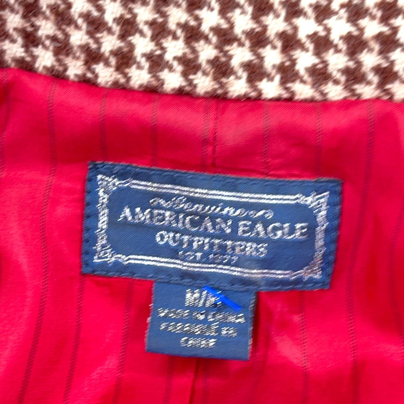 American Eagle Outfitters VINTAGE American Eagle Blazer Jacket Women Medium Brown Tweed Plaid 90s Size M / US 6-8 / IT 42-44 - 4 Thumbnail