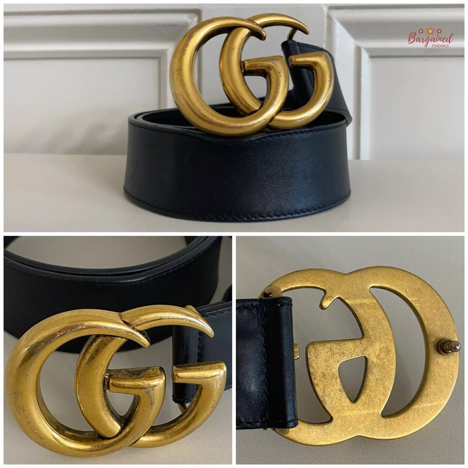 Gucci Gucci Smooth Calfskin Leather Gold Double G Buckle Belt Size ONE SIZE - 2 Thumbnail