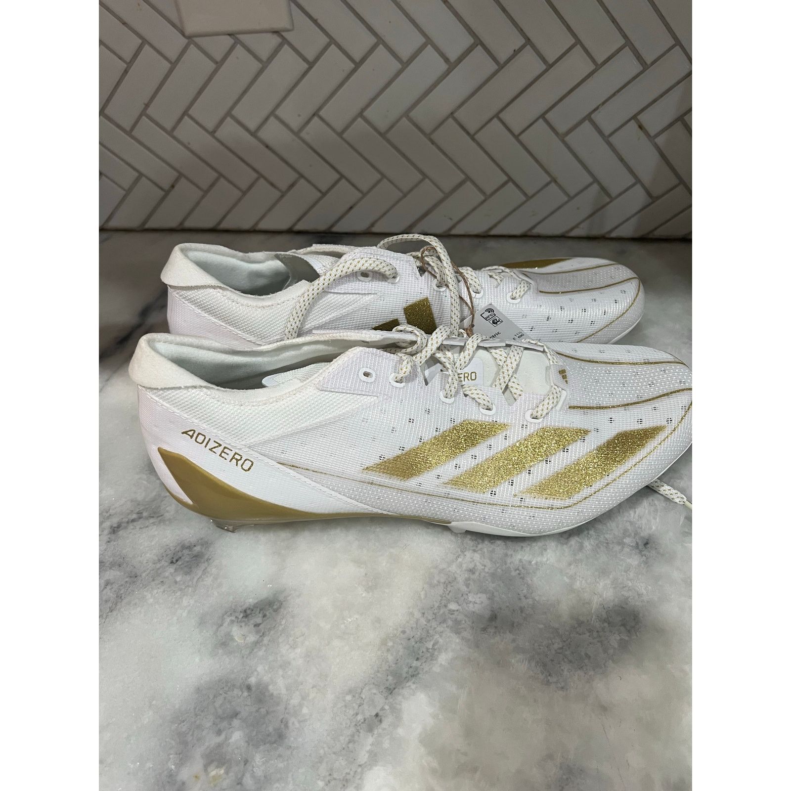 Adidas Adidas Adizero Electric Football Cleats White Gold Men Size US 10.5 / EU 43-44 - 7 Thumbnail