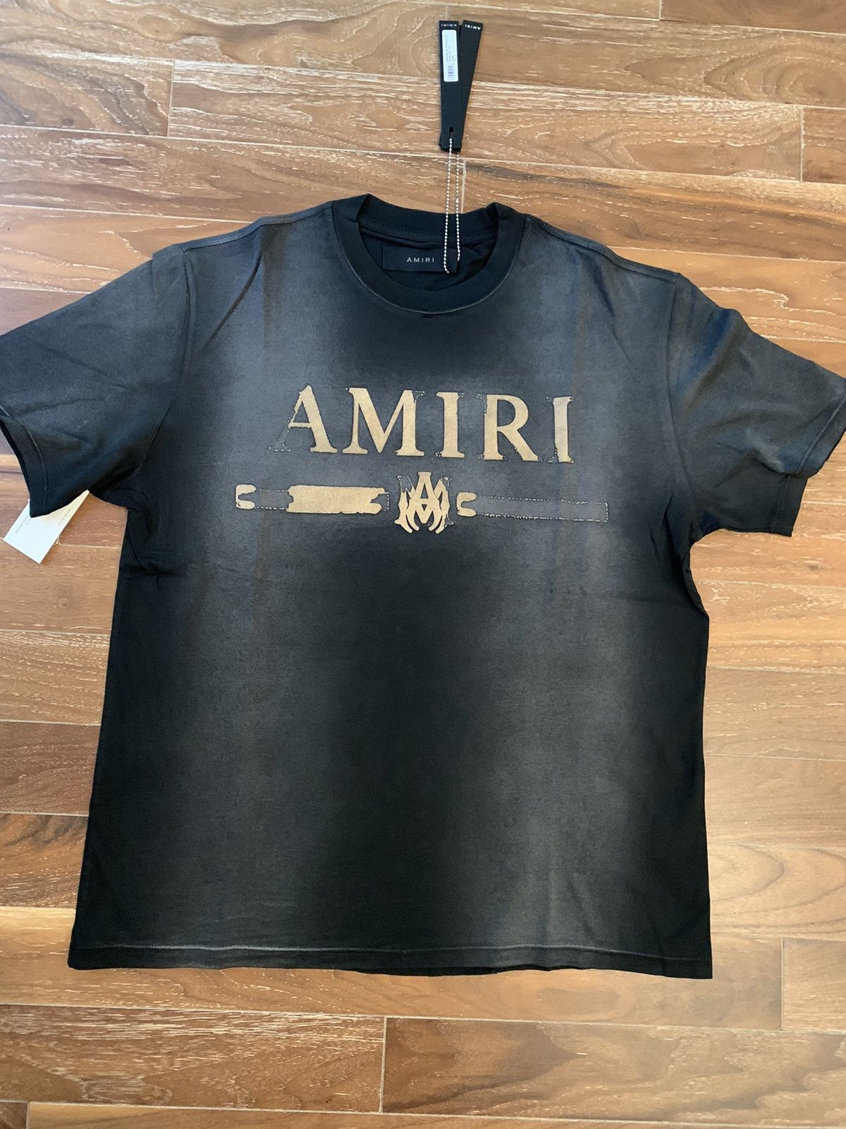 image of Amiri Ma Bar Appliqué Tee Shirt S in Black, Men's (Size Small)