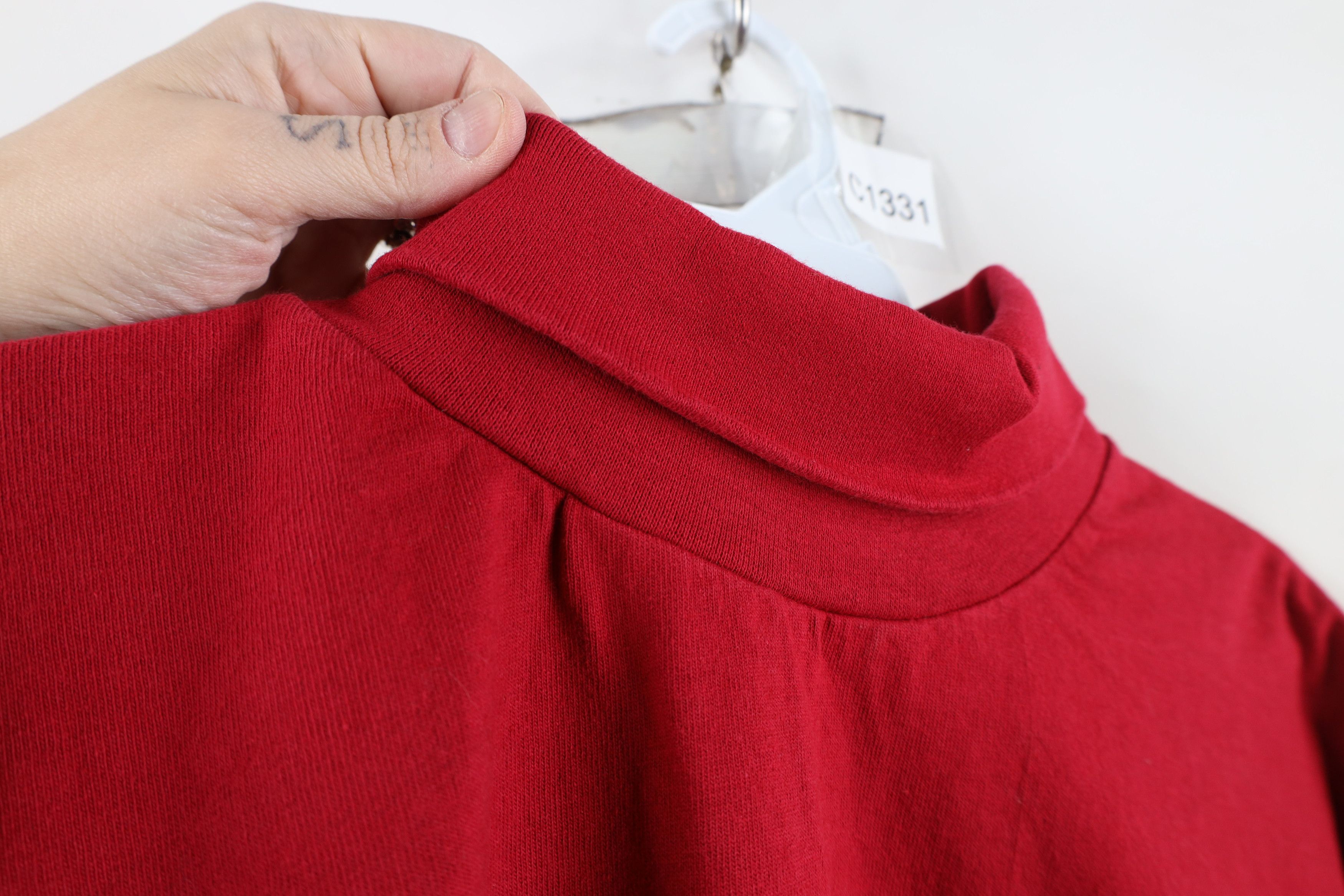 Vintage Vintage 90s Streetwear Turtleneck T-Shirt Red Cotton USA Size US M / EU 48-50 / 2 - 7 Thumbnail