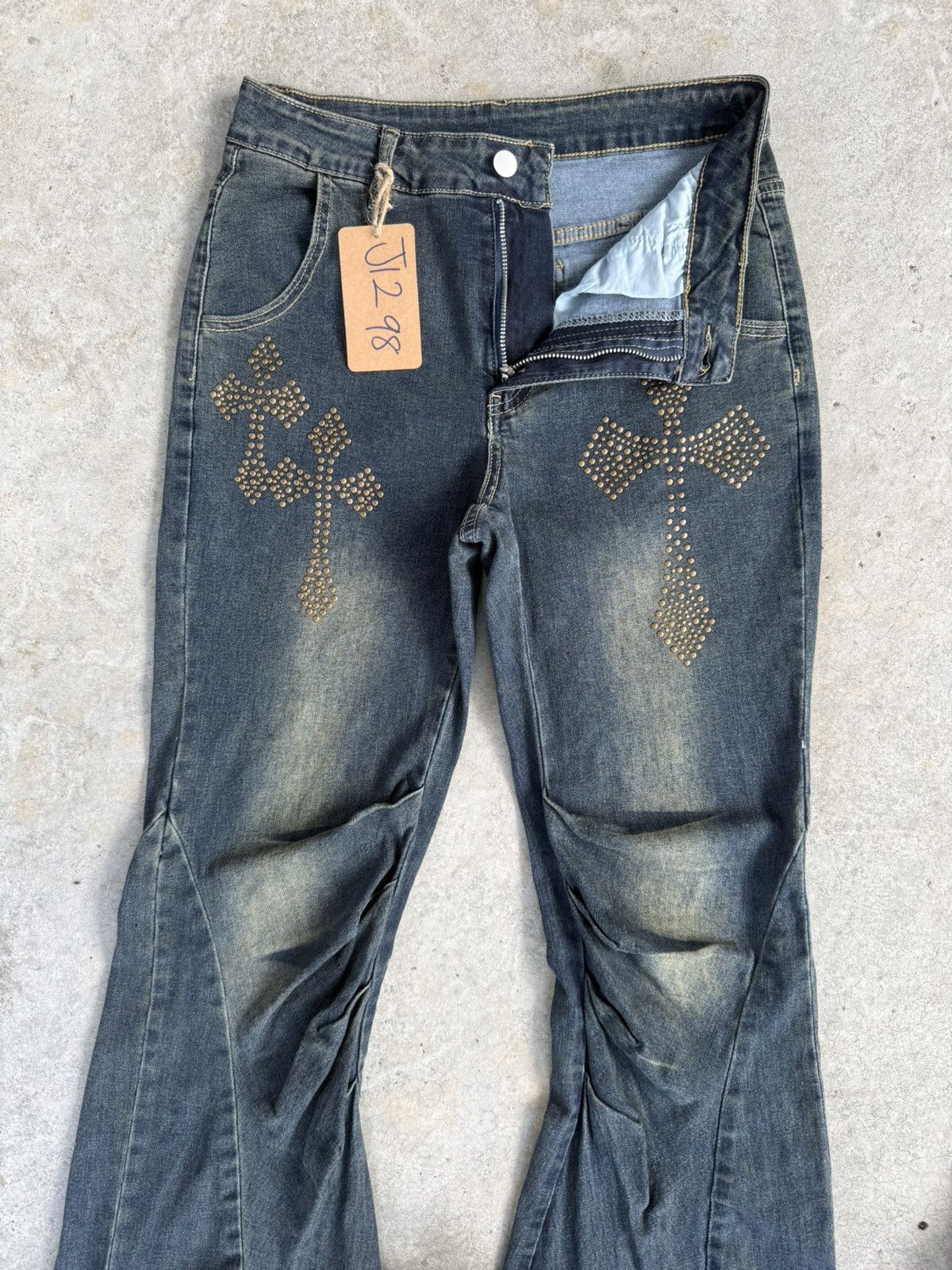 Le Grande Bleu (L.G.B.) Japanese Romwe Flared Jeans style Chrome Heart Size US 28 / EU 44 - 3 Thumbnail