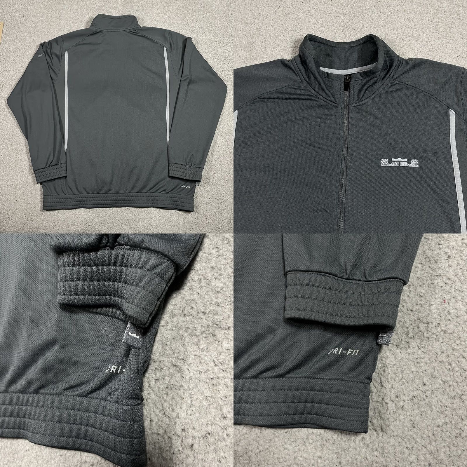Nike Nike Jacket Mens XL Gray Lebron James Full Zip Track Basketball Dri-Fit Logo Size US XL / EU 56 / 4 - 8 Thumbnail