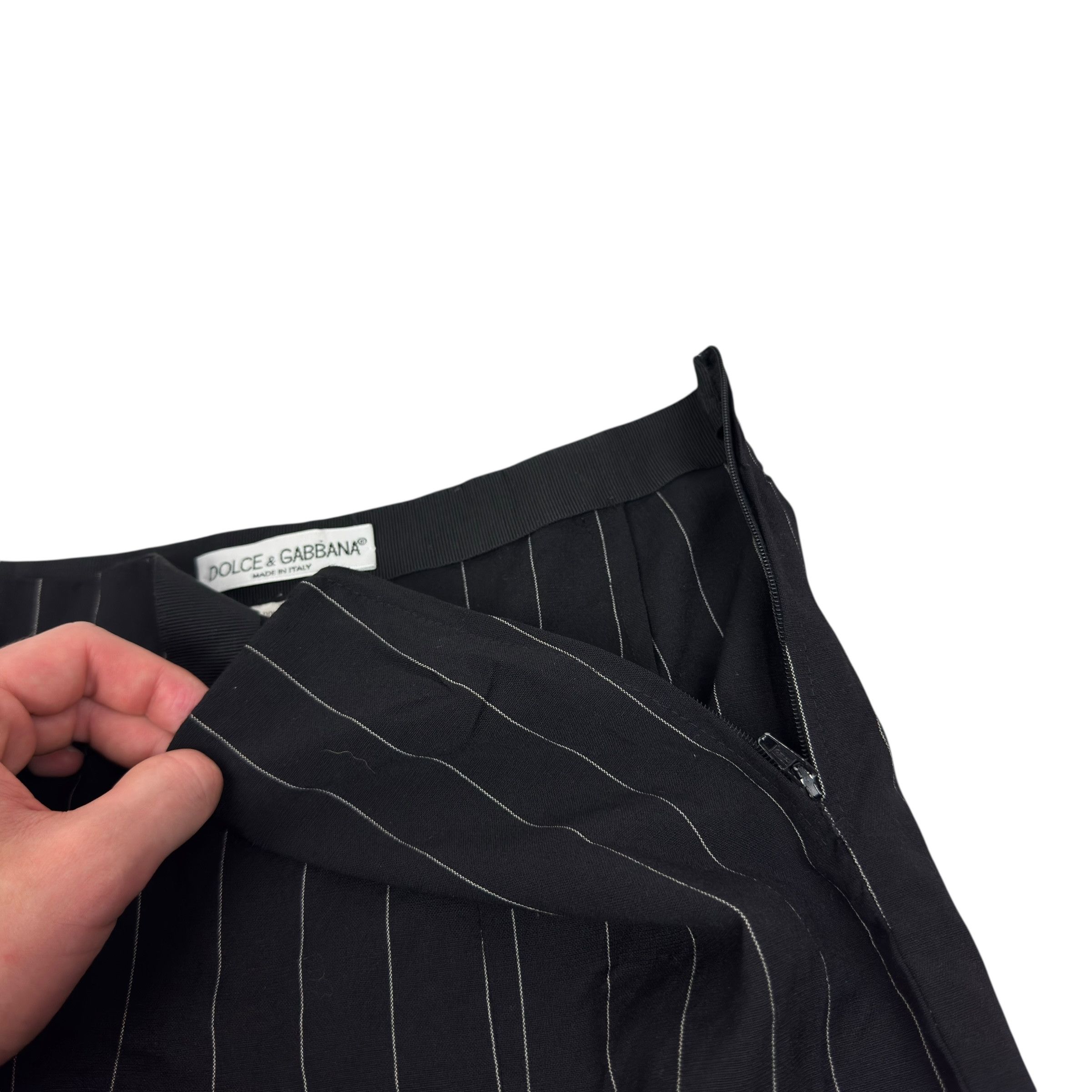 Dolce & Gabbana Dolce & Gabbana Women's Black White Laine Wool Skirt 42 Size 28" / US 6 / IT 42 - 3 Thumbnail