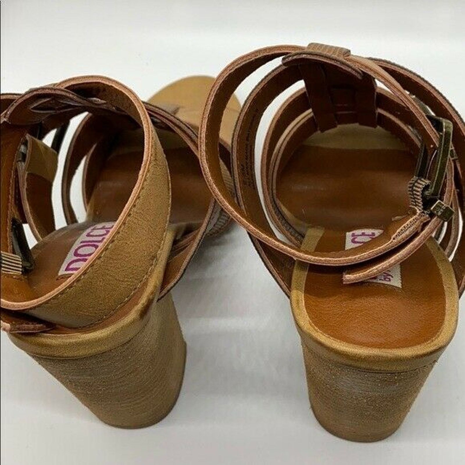 The Unbranded Brand Dolce by Mojo Moxy Caged Sandals Womens Sz 6.5 Stacked Heel Size US 6.5 / IT 36.5 - 8 Thumbnail