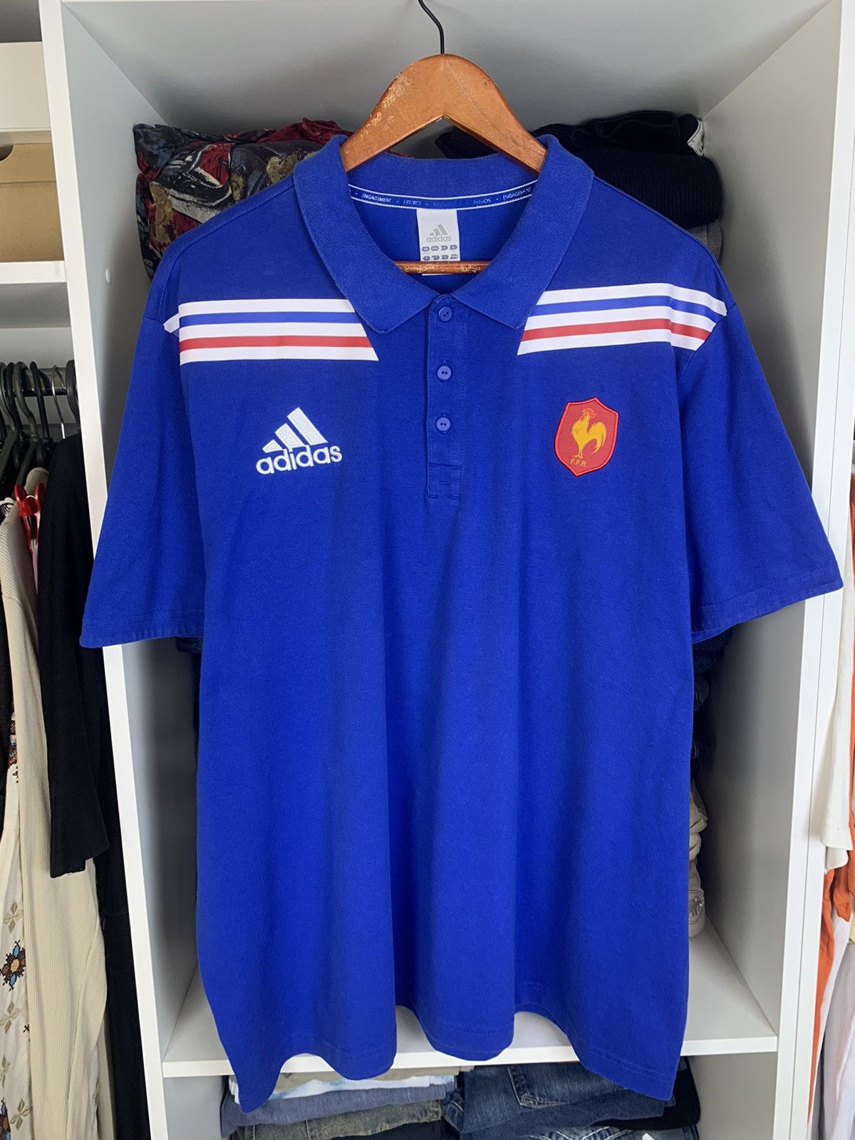 Adidas Adidas France 2012 Polo T-shirt Size US XL / EU 56 / 4 - 1 Thumbnail