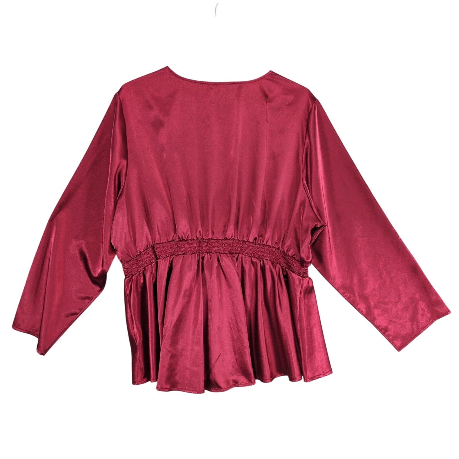 Other Pamela Dennis Private Client Women's 3X Satin Peplum Blouse Size 3XL / US 20-22 - 3 Thumbnail