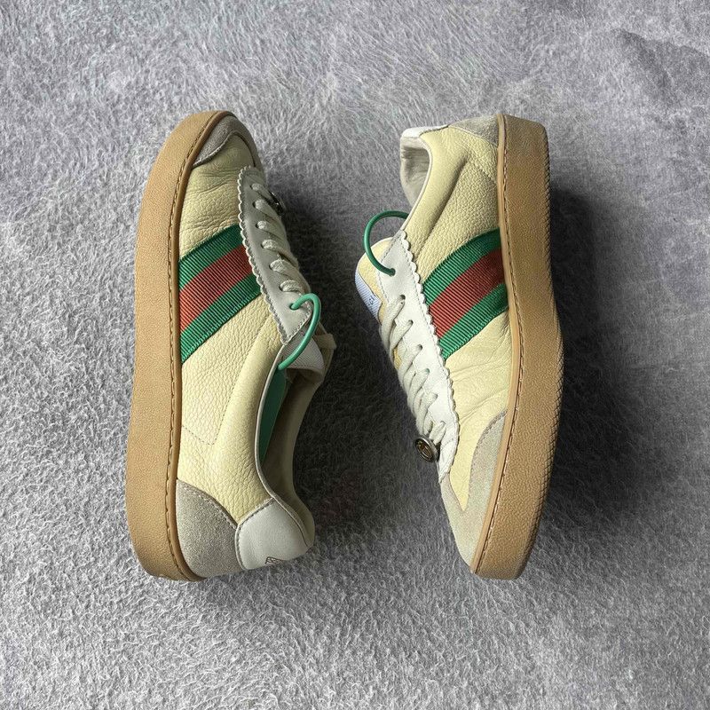 Gucci Gucci G74 Web Leather Bee Fashion Sneakers - Size US 7.5 / IT 37.5 - 6 Thumbnail