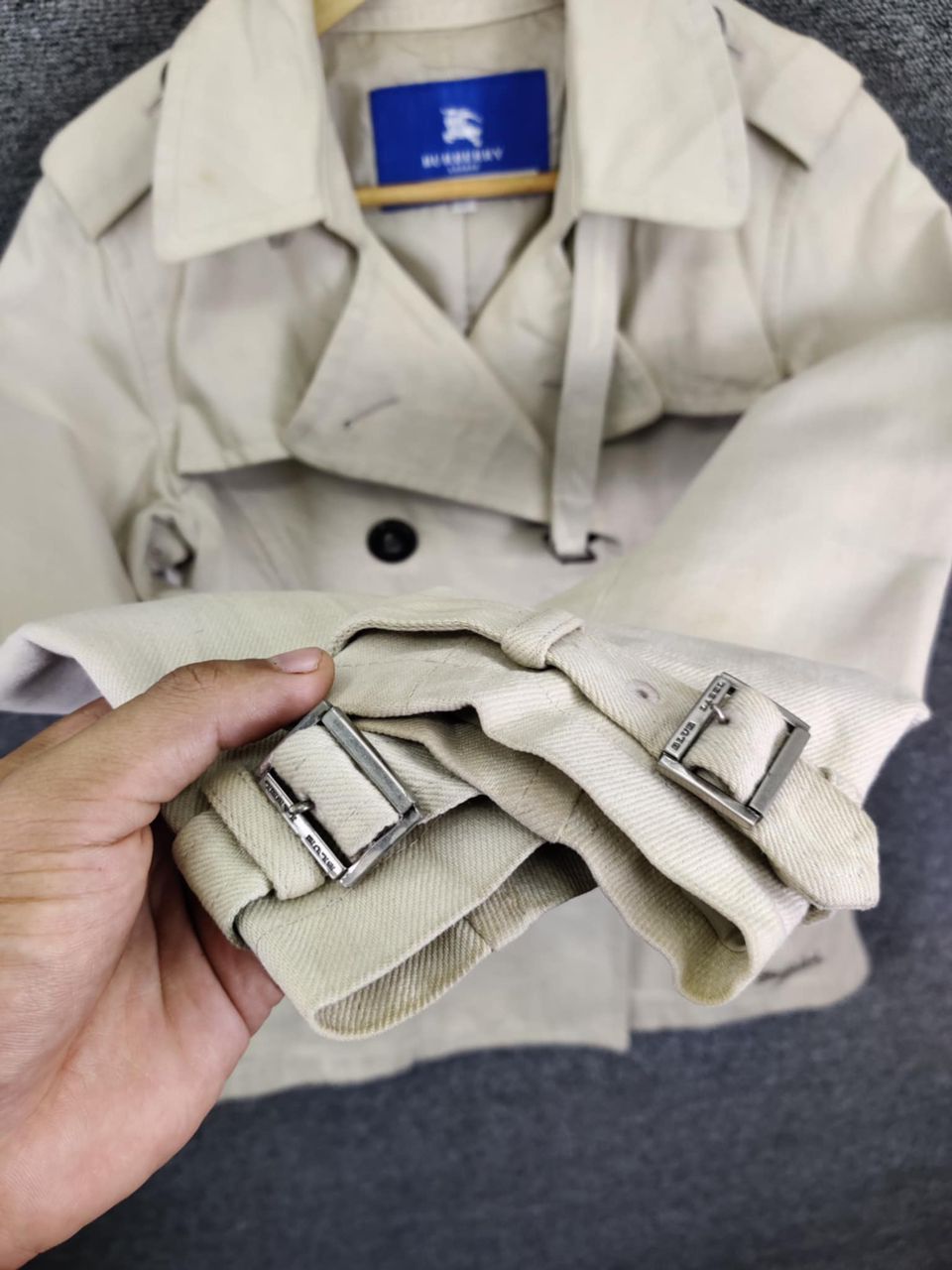 Burberry Vintage Burberry Blue Label Double Breasted Coat With Belted Size US S / EU 44-46 / 1 - 13 Thumbnail