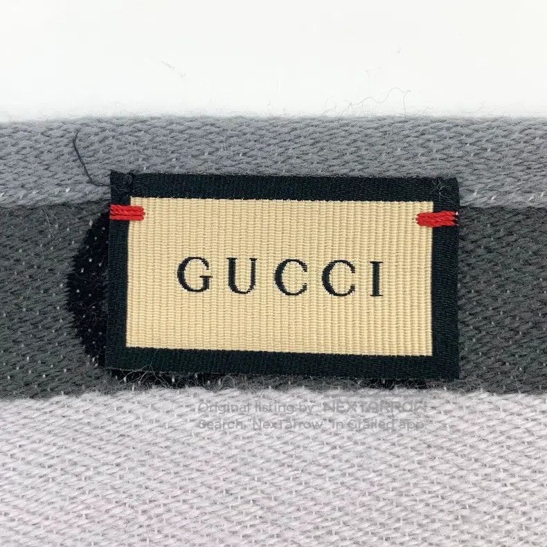 Gucci Gucci Colour block logo striped wool tassel scarf Size ONE SIZE - 7 Thumbnail