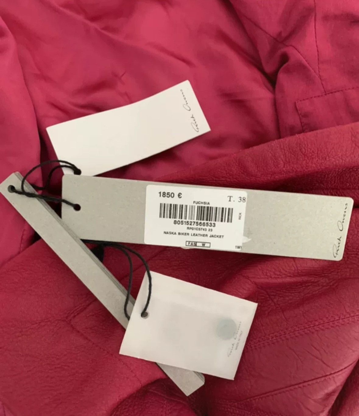 Rick Owens Rick Owens Burgundy Red Sheepskin Tail Motorcycle Jacket Size US XS / EU 42 / 0 - 7 Thumbnail