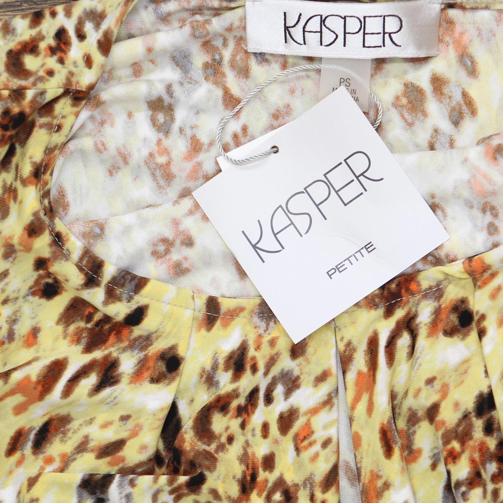 Other Nwt Kasper Knit Blouse Shirt Top Daffodil Yellow Multi Ps Size S / US 4 / IT 40 - 3 Thumbnail