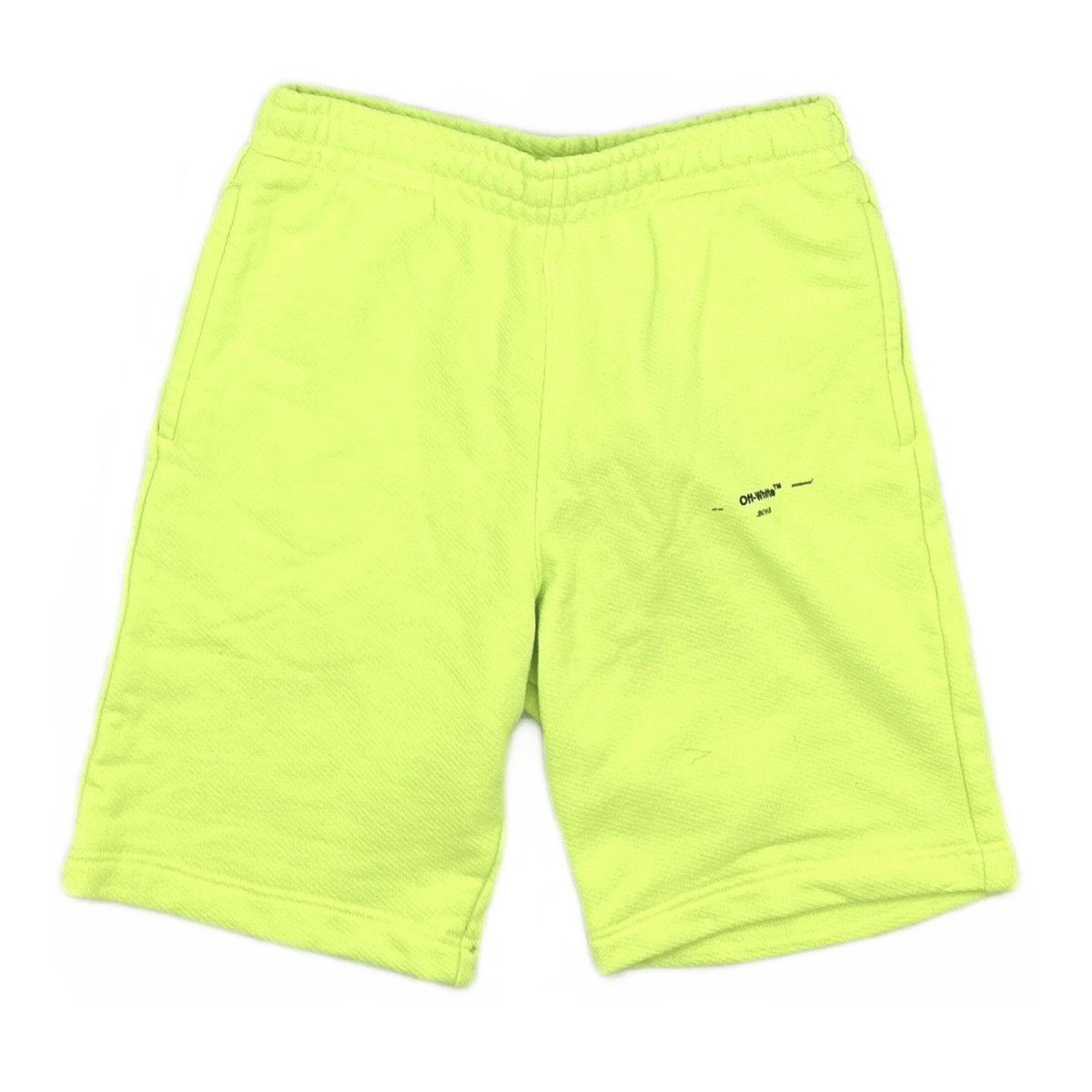 Off-White Off-White Fluorescent Yellow 3D Pencil Sweatshorts Size US 30 / EU 46 - 2 Thumbnail
