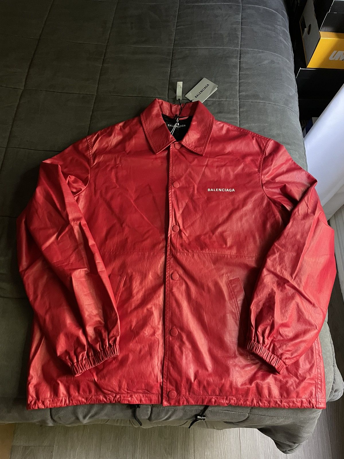 Balenciaga Balenciaga News Red Leather Jacket Size US L / EU 52-54 / 3 - 1 Thumbnail