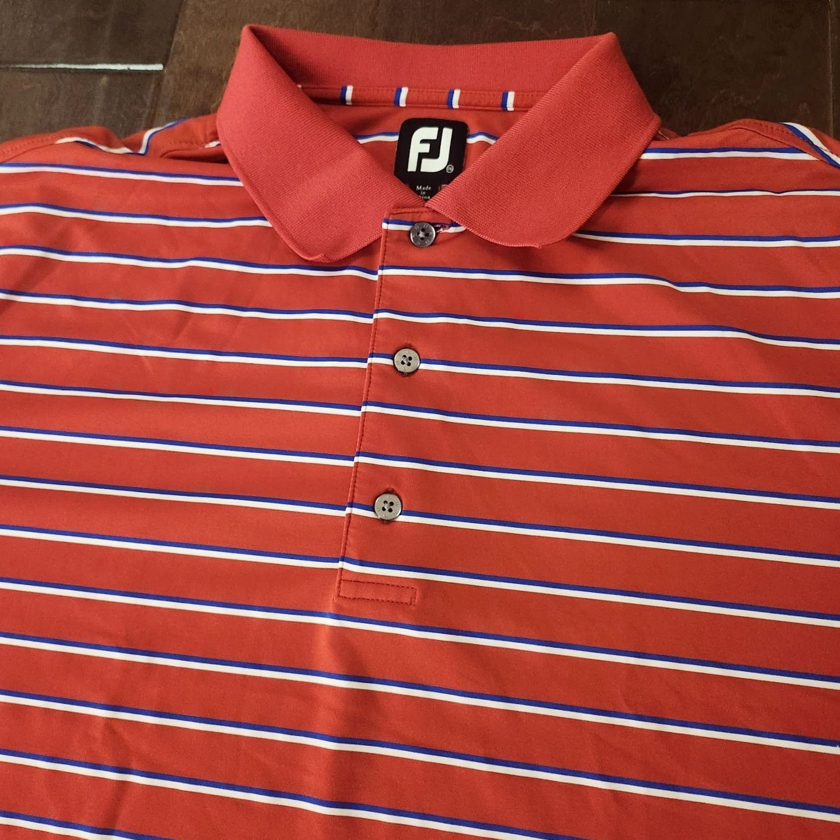 Footjoy Footjoy Polo Shirt Mens 2XL Red Striped Performance Golf Activewear Top Size US XXL / EU 58 / 5 - 6 Thumbnail