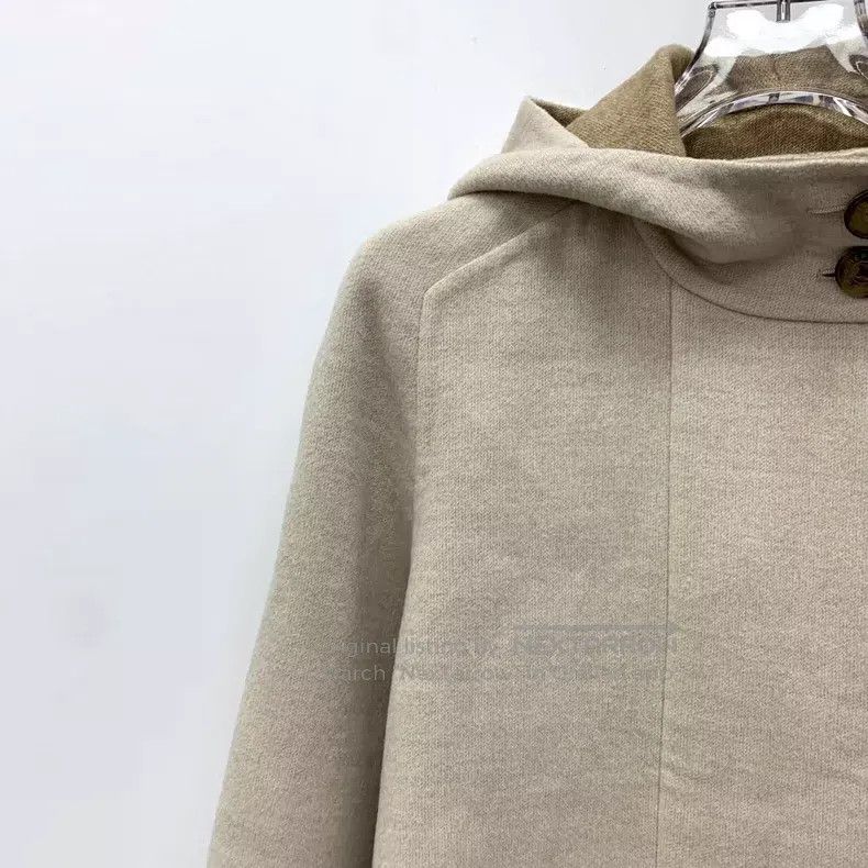 Hermes Hermes Khaki Cashmere Hooded Belted Long Sleeve Coat Size XXS / US 00 / IT 34 - 3 Thumbnail
