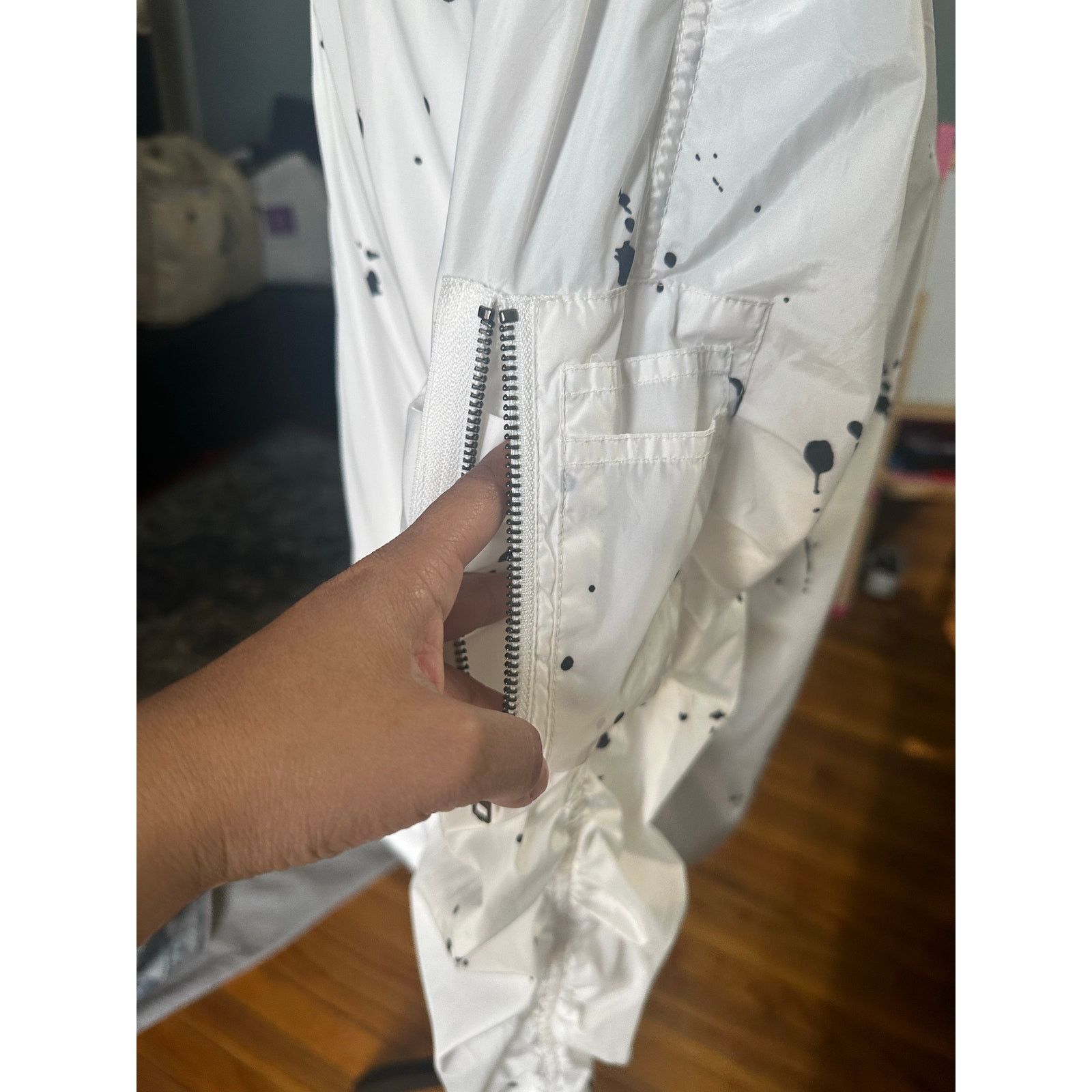 Carbon Carbon White Speckled Windbreaker Jacket Size US S / EU 44-46 / 1 - 6 Thumbnail