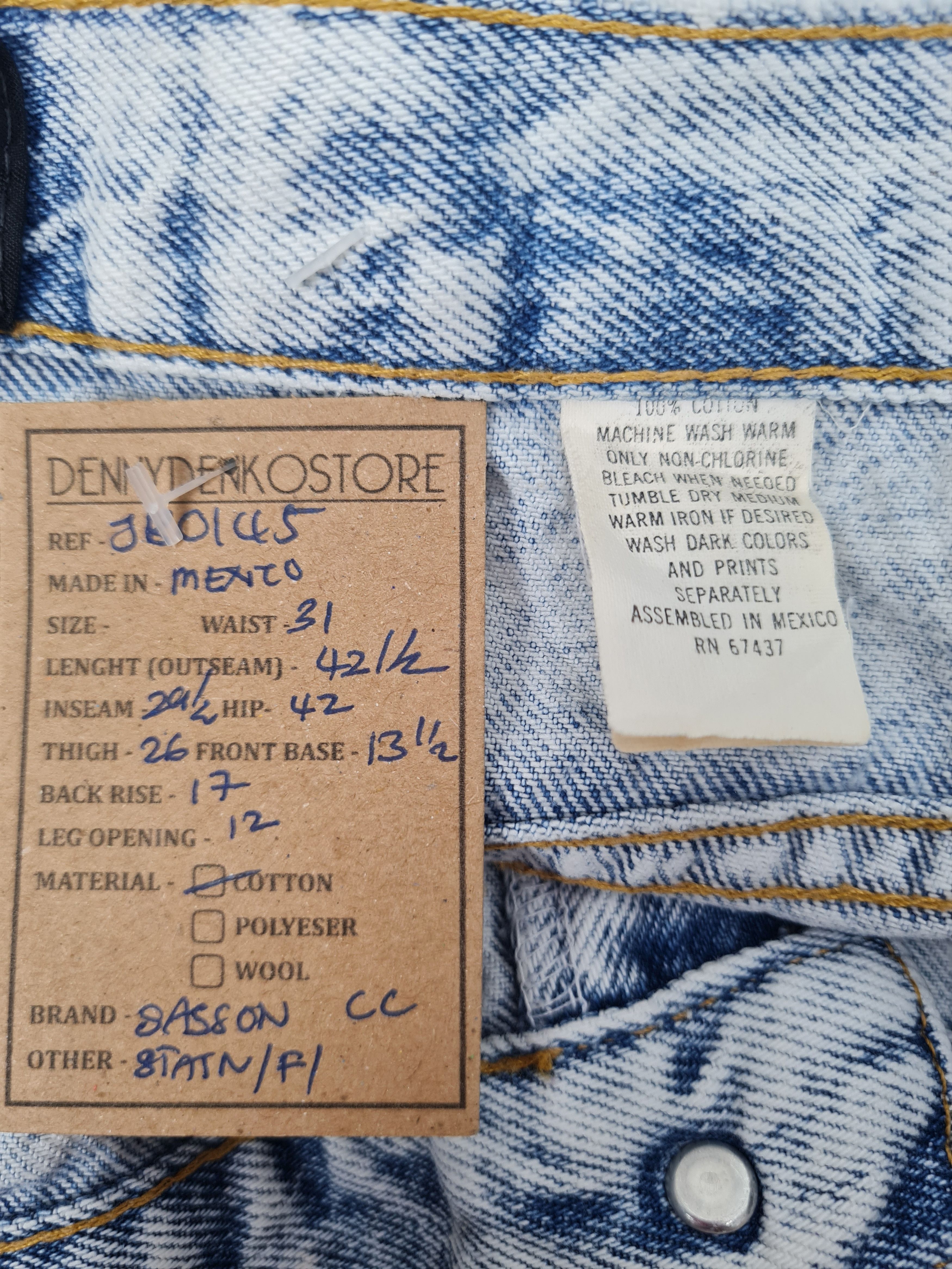 Japanese Brand Vtg SASSON Carrot Cut Faded Jeans Size 31x29.5 JB0145 Size 31" - 12 Thumbnail