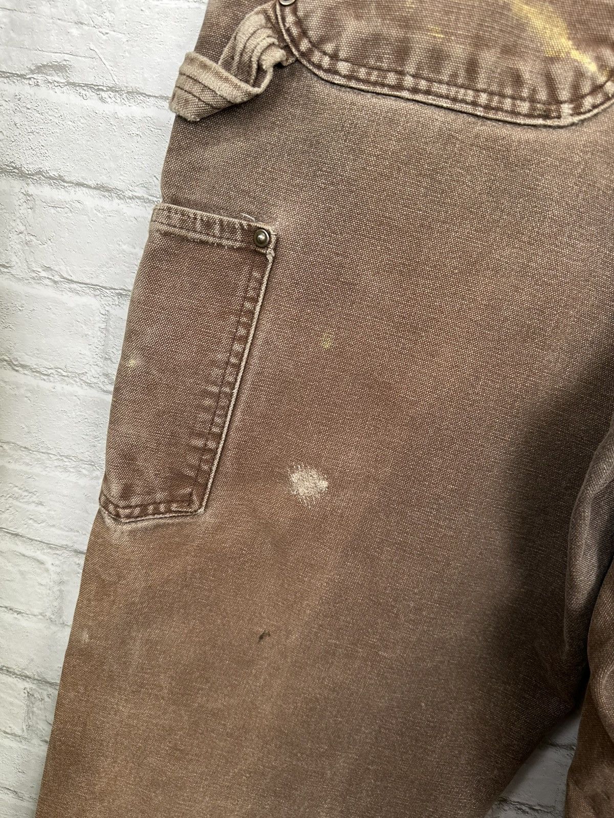 Carhartt (35x31) THRASHED & FADED BROWN Carhartt Double Knee Pants Size US 35 - 11 Thumbnail