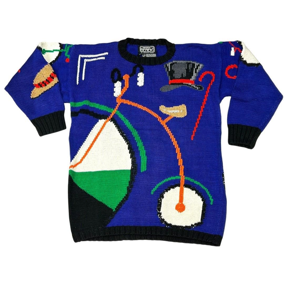 Other Vintage 1988 Berek Hand Knit Rare Victorian Era Bike Sweater Size M / US 6-8 / IT 42-44 - 1 Thumbnail
