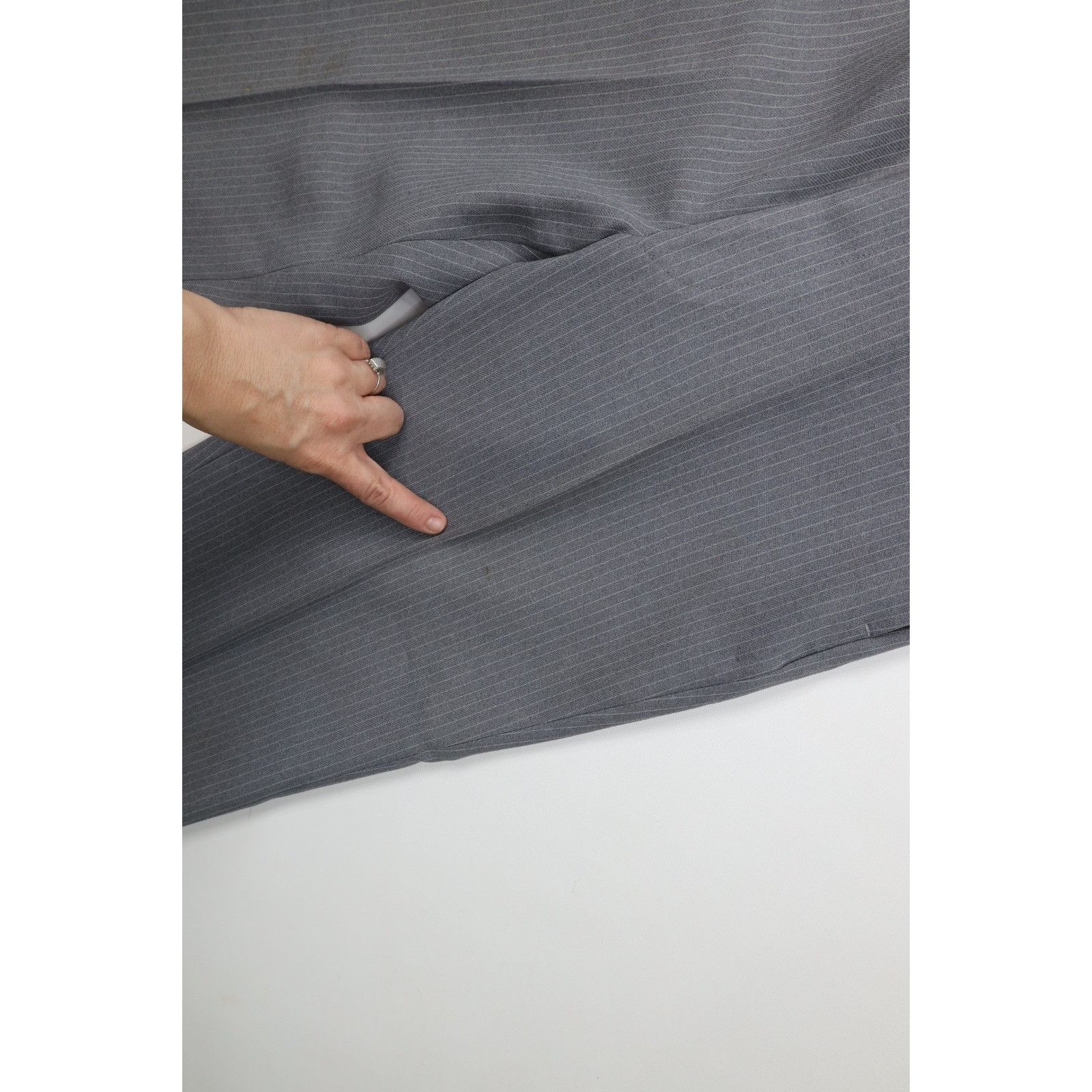 Vintage Vintage 70s Streetwear 2 Piece Knit Suit Wedding Gray Size 38R - 17 Thumbnail