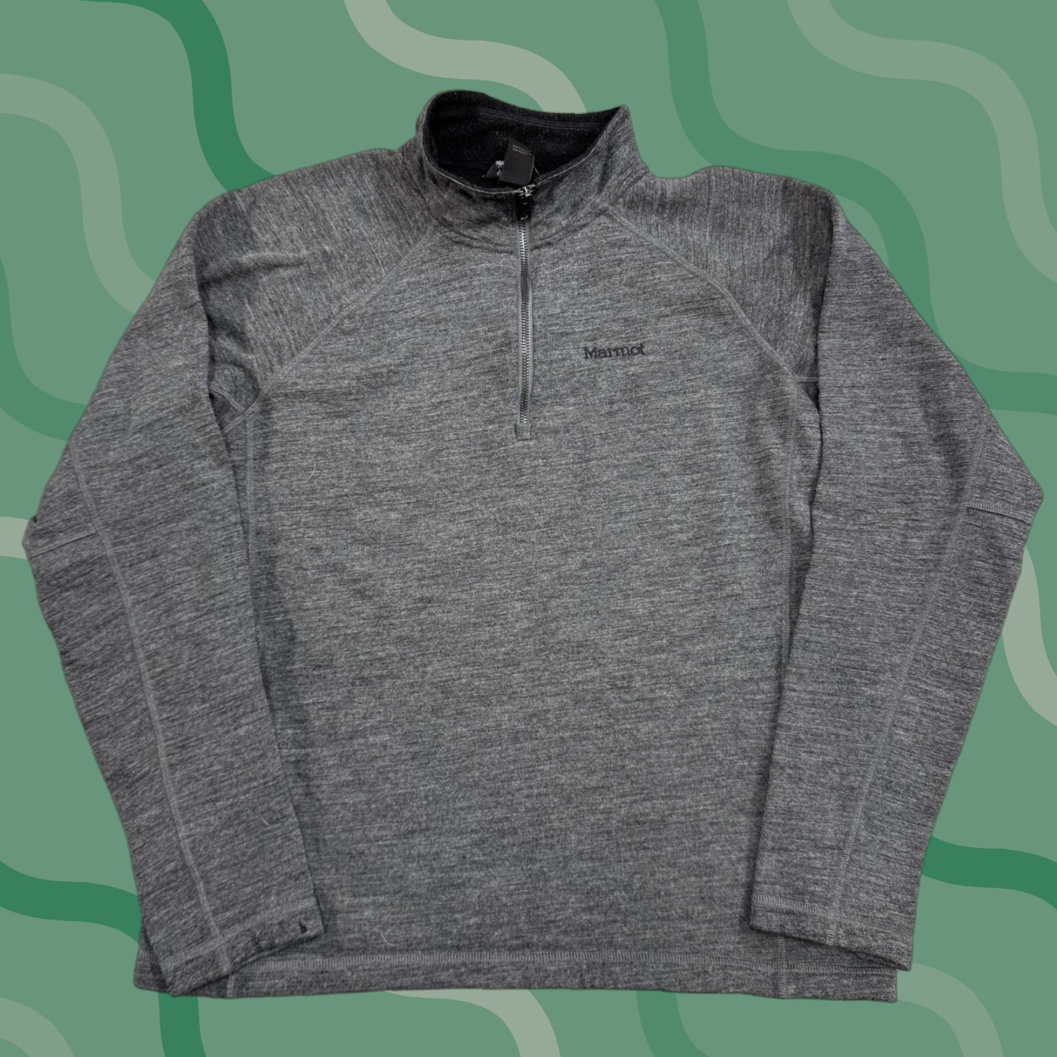 Marmot VINTAGE Marmot Pullover Mens Large Gray Half Zip Fleece Sweater Outdoor Athletic Size US L / EU 52-54 / 3 - 1 Thumbnail