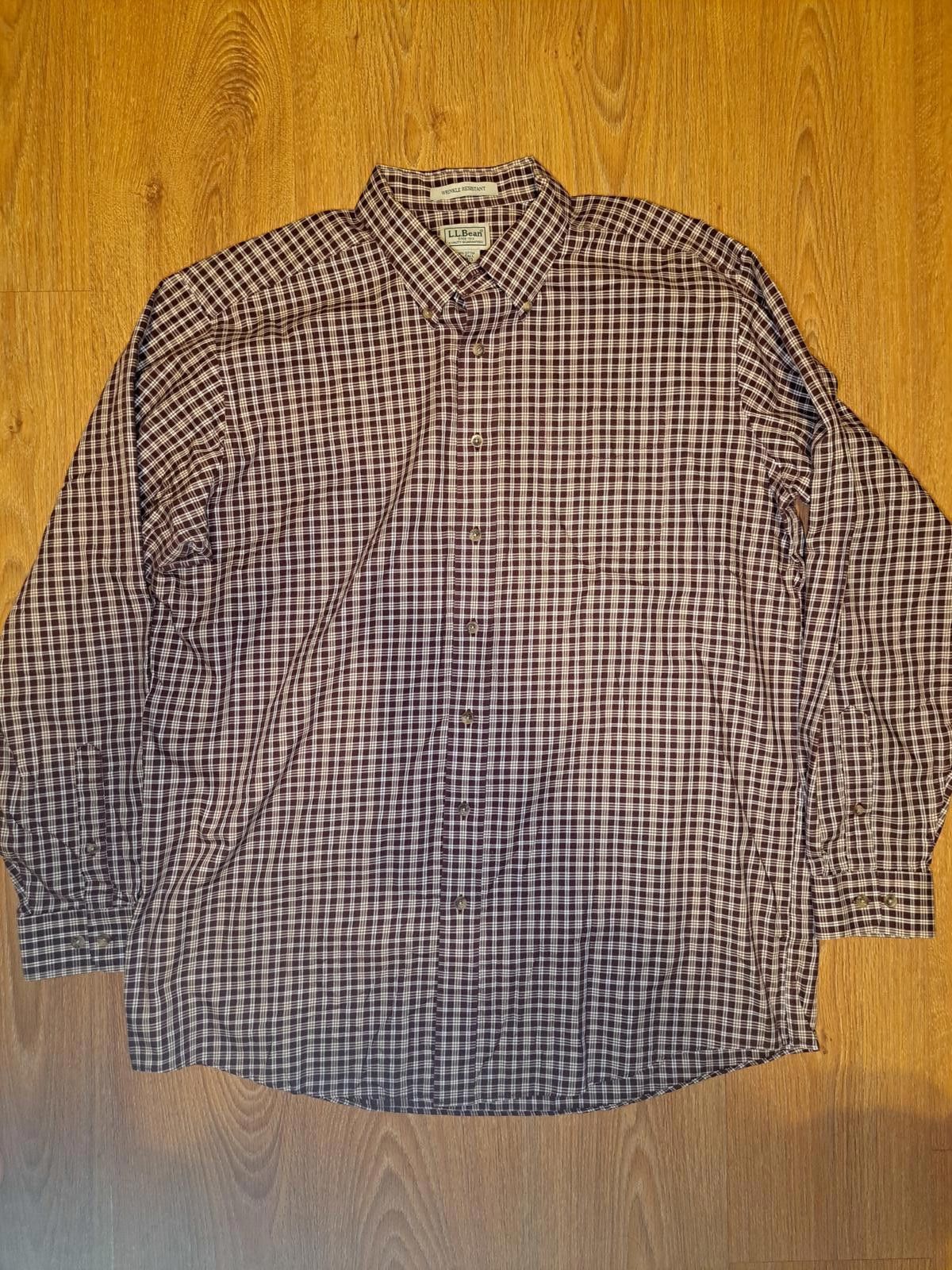 L.L. Bean LL Bean Button Up Dress Shirt Mens XLT Red Plaid 100% Cotton Size US XL / EU 56 / 4 - 1 Thumbnail