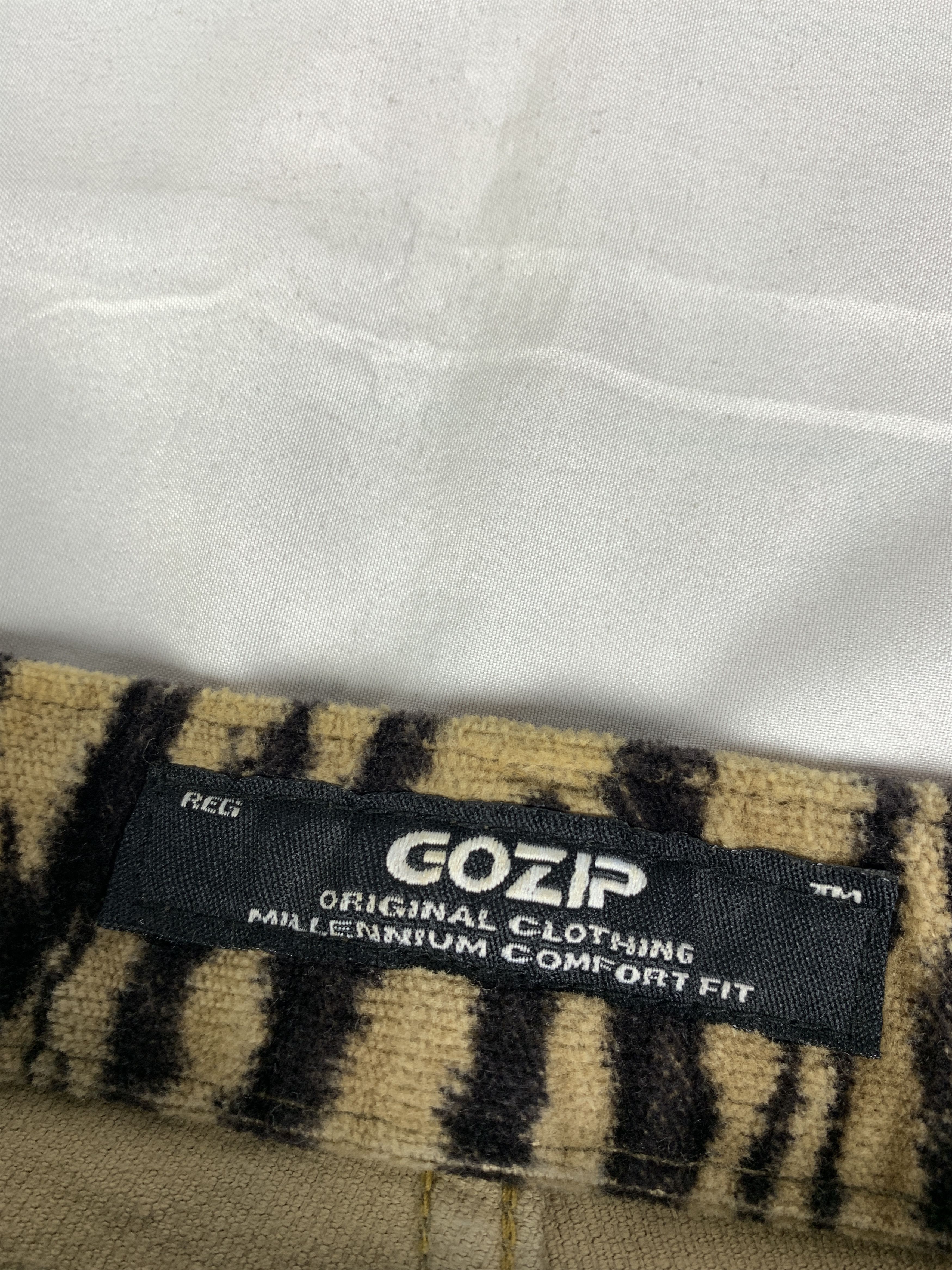 Japanese Brand Gozip Tiger Camo Bootcut Velvet Lowrise Pants (28) Size 28" / US 6 / IT 42 - 9 Thumbnail