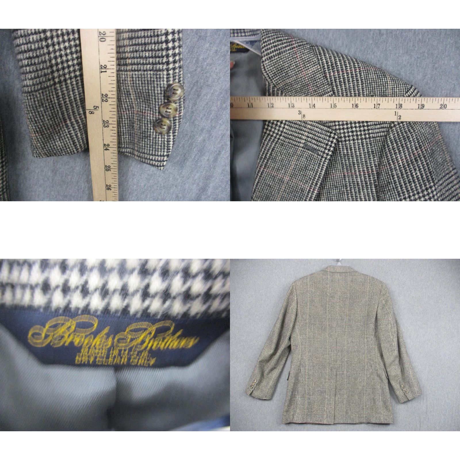 Brooks Brothers VINTAGE Brooks Brothers Sport Coat Blazer Mens 42R Gray Camel Hair Tweed Glen Plaid Jacket Size 42R - 8 Thumbnail