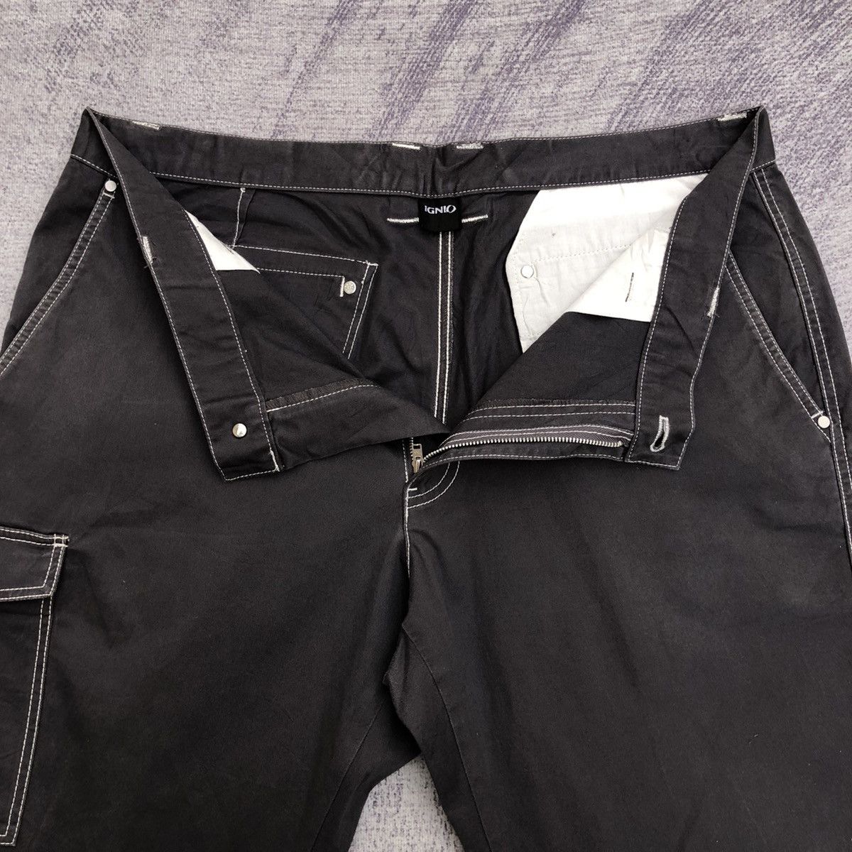 Vintage Black Carpenter Cargo Trousers With 5 Pocket Size US 37 - 6 Thumbnail