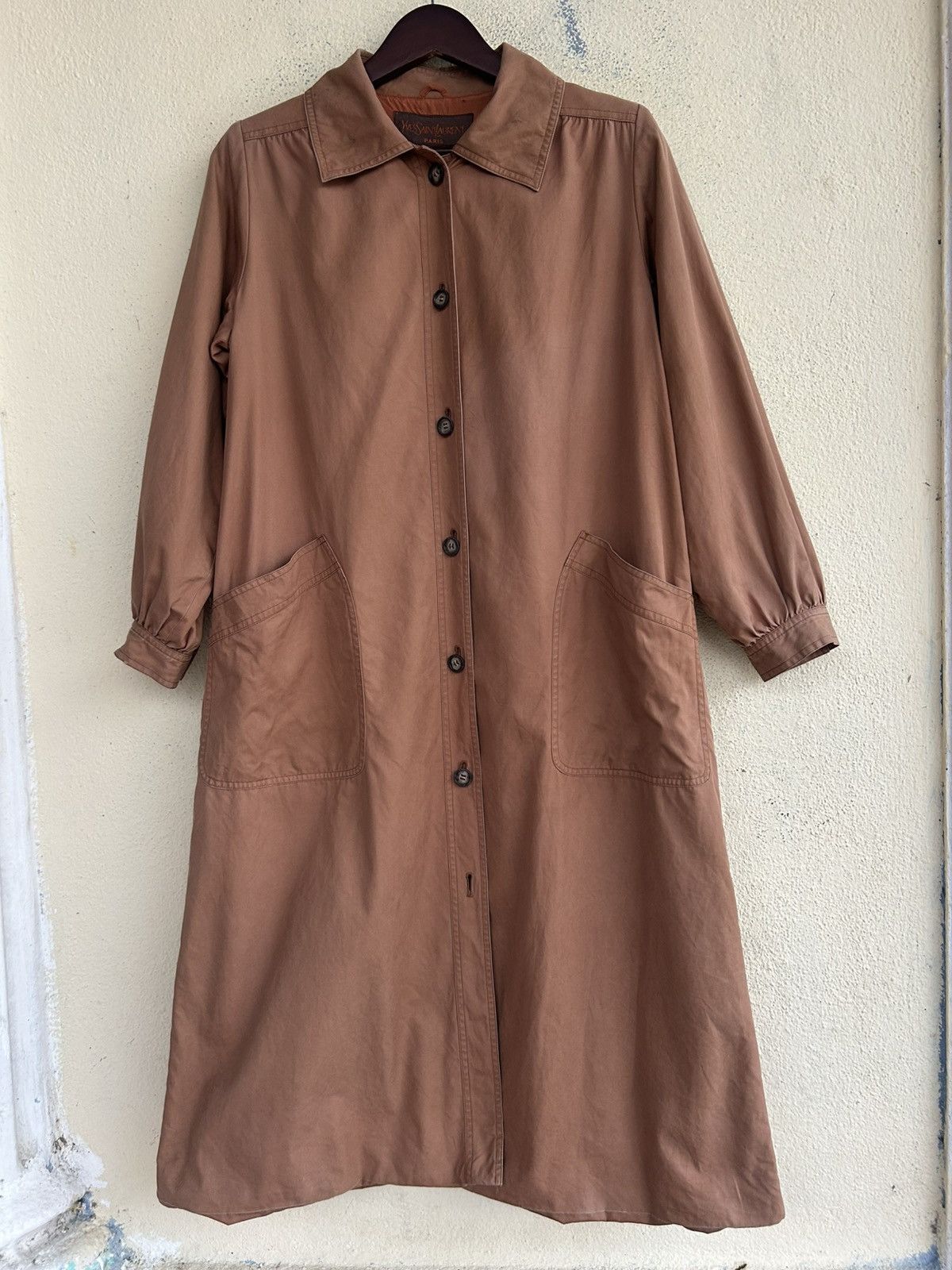 Yves Saint Laurent YSL Sunfaded Long Coat Size L / US 10 / IT 46 - 1 Thumbnail