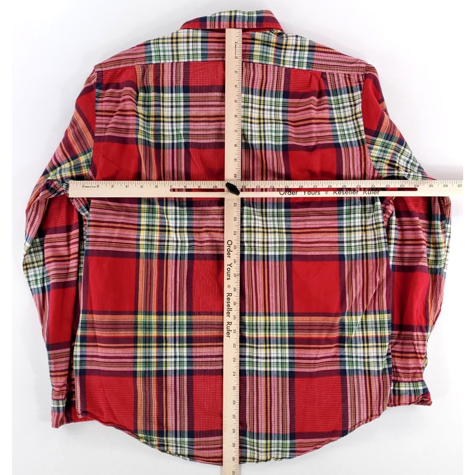 Polo Ralph Lauren Polo Ralph Lauren Shirt Button-Up Plaid Epaulettes Red Long Sleeve Mens XL Size US XL / EU 56 / 4 - 6 Thumbnail