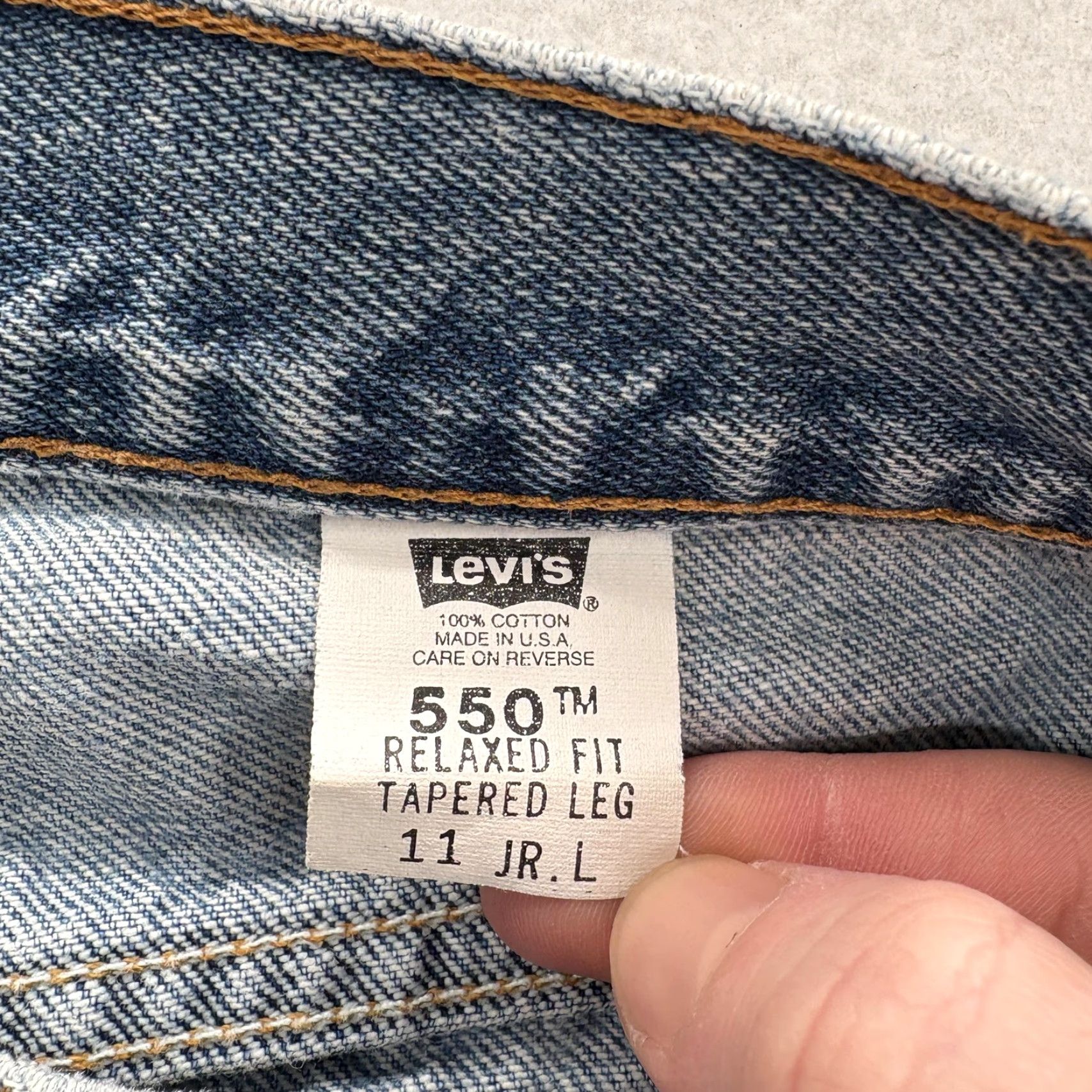 Levi's VINTAGE Levi's 550 Relaxed Tapered Jeans Juniors 11 Long Blue High Rise USA 90s Size 32" / US 10 / IT 46 - 5 Thumbnail