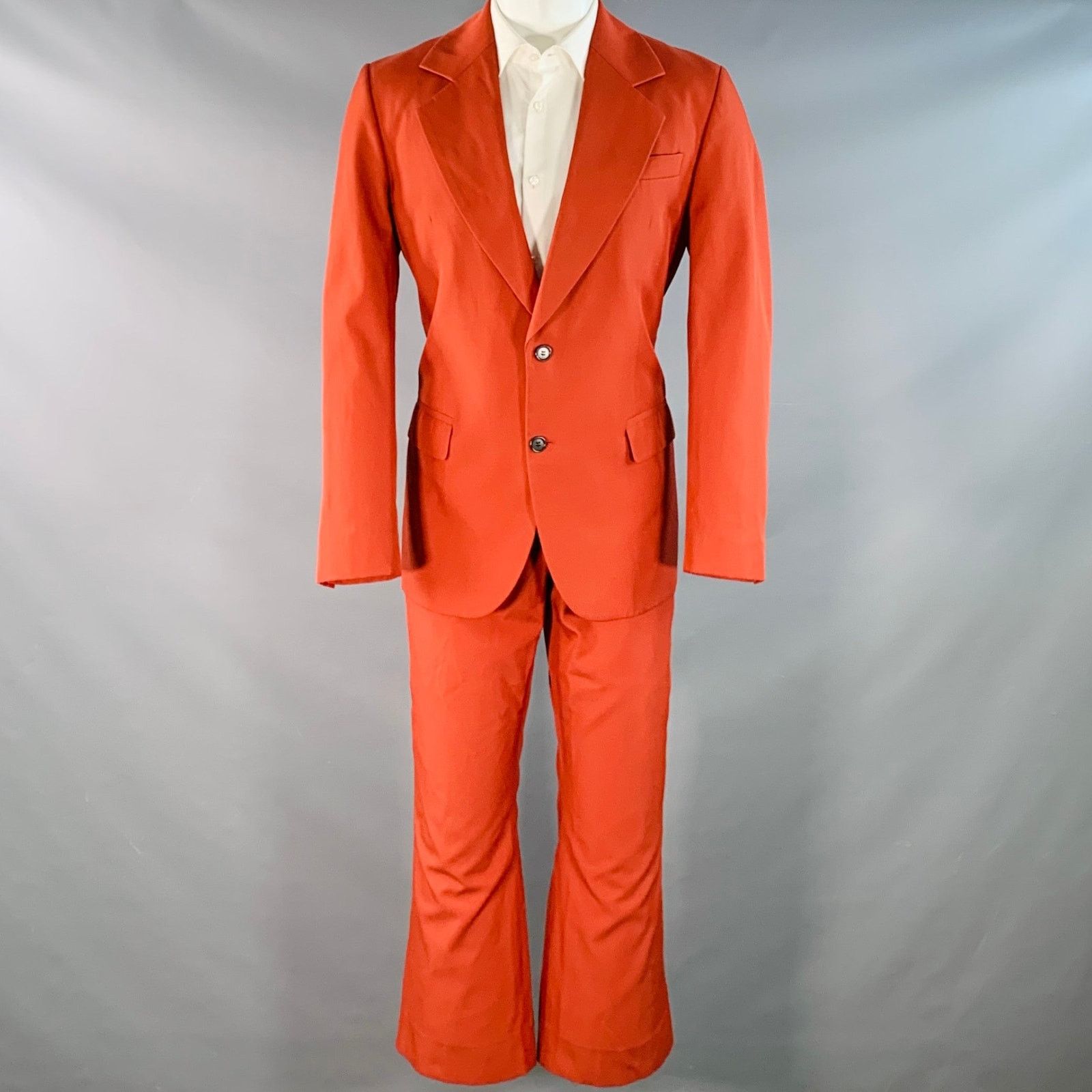 Acne Studios Brick Polyester Cotton Twill Notch Lapel Wide Leg Suit Size 34R - 2 Thumbnail