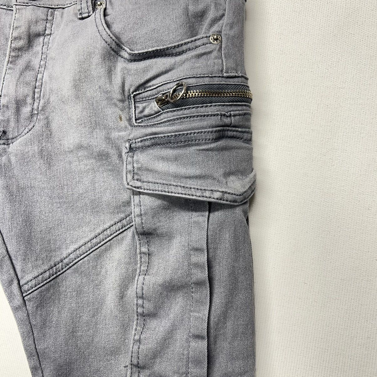 Other Copper Rivet Jeans Grey Skinny Moto Cargo Pocket Denim Size US 30 / EU 46 - 6 Thumbnail