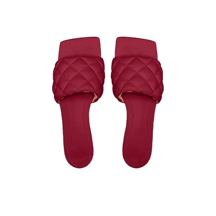Bottega Veneta o1n1vont1124 Padded Sandals Flats in Red Size US 4.5 / IT 34.5 - 5 Thumbnail