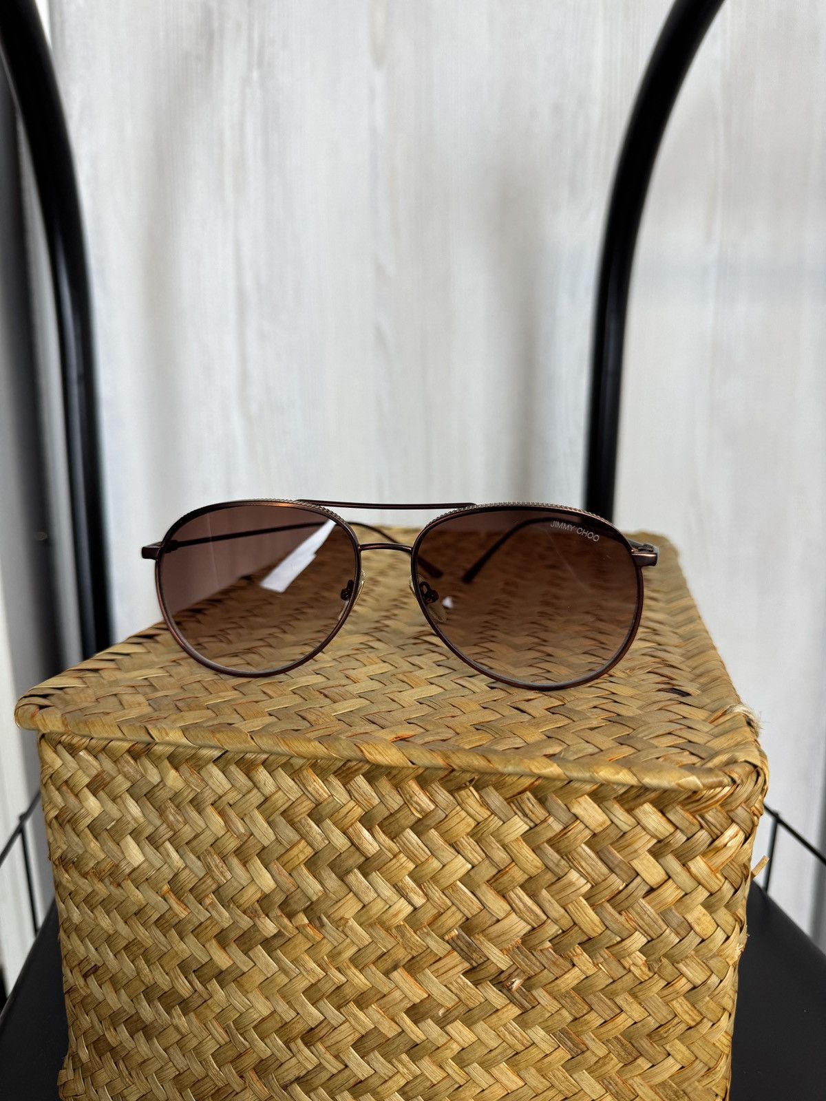 Jimmy Choo Jimmy Choo Ello Black Gold Copper Sunglasses Size ONE SIZE - 1 Thumbnail