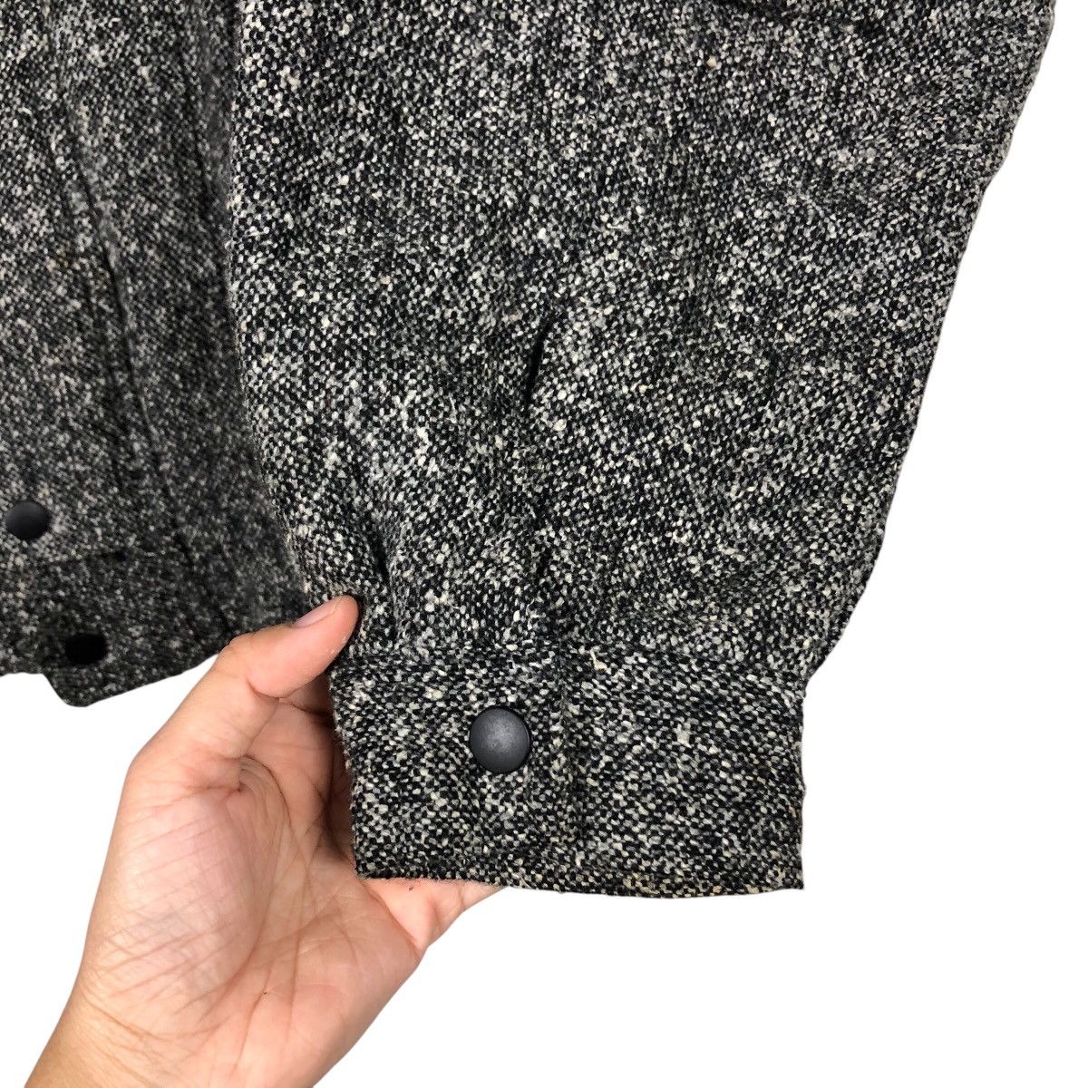 Japanese Brand Vintage Chunky Tweed Flight Jacket Rugged Workwear Aesthetic Size US M / EU 48-50 / 2 - 16 Thumbnail