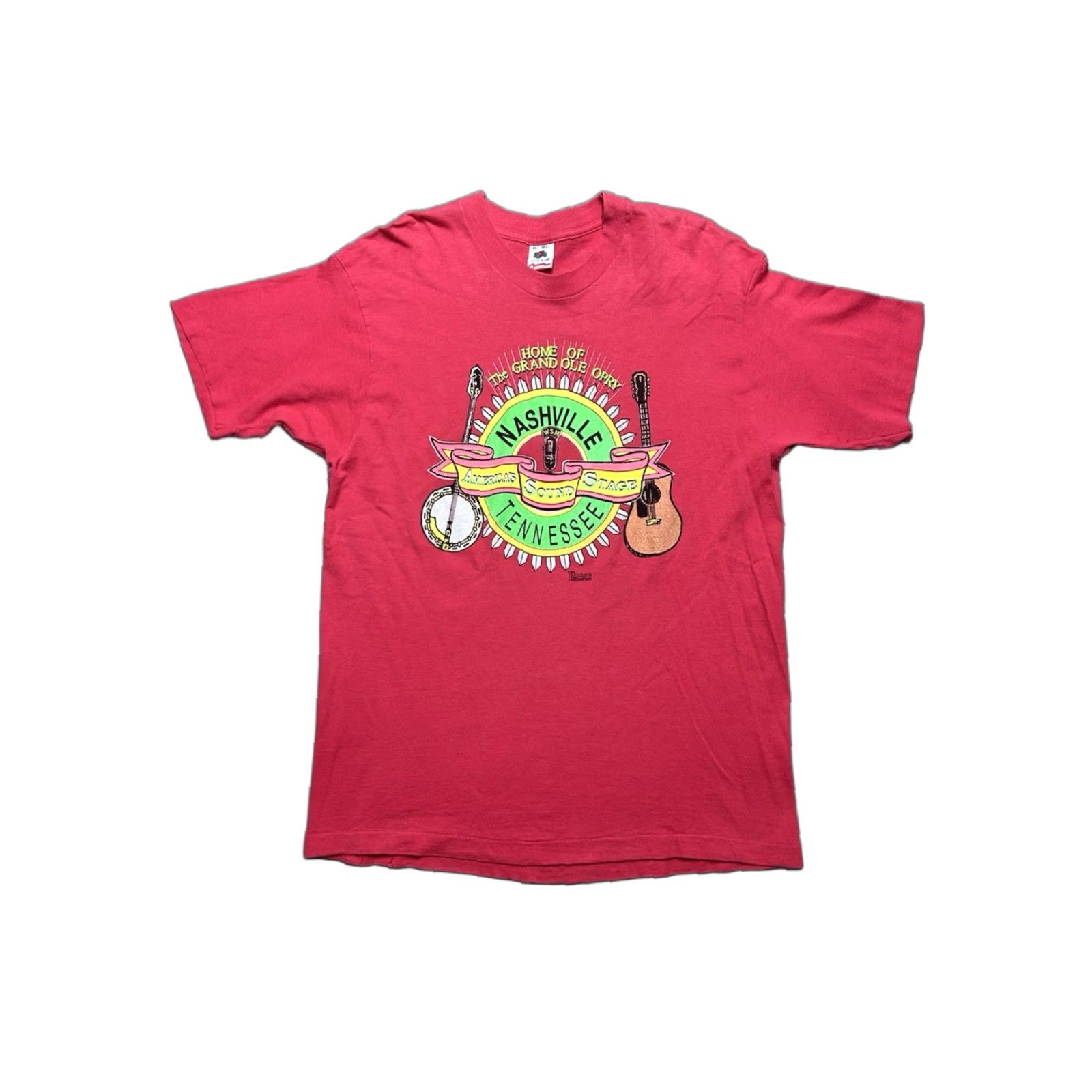 Fruit Of The Loom VINTAGE 90s Fruit of the Loom T-Shirt Nashville Tennessee Grand Ole Opry Pink XL Men Shirts 90s Size US XL / EU 56 / 4 - 1 Thumbnail