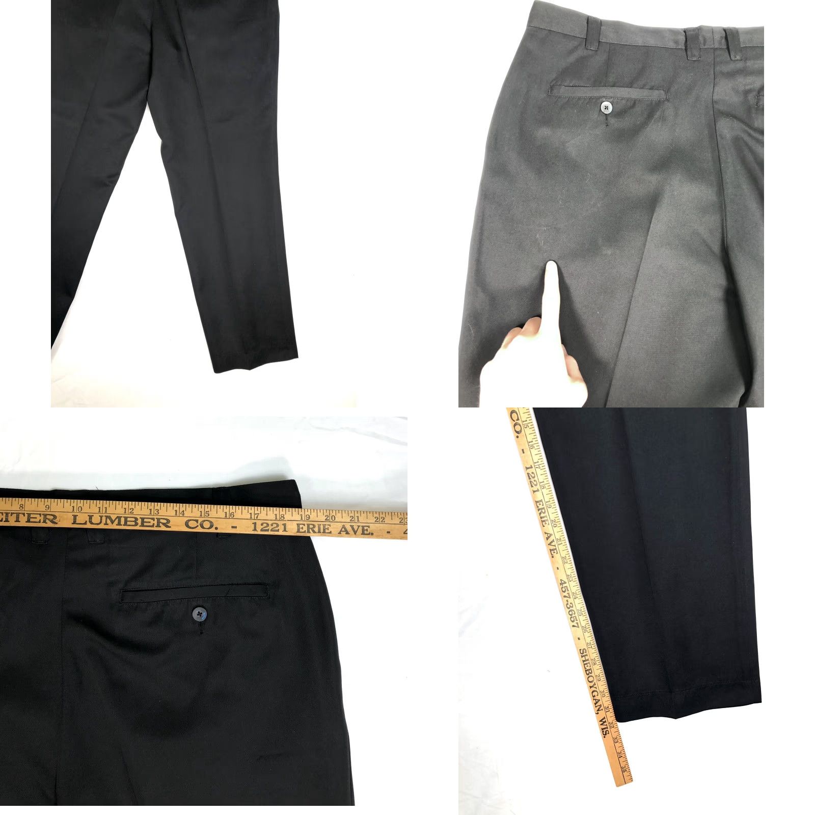 Vintage AUR Men's Black Golf Pants Trousers Flat Front 38 X 32 BT23 Size US 38 / EU 54 - 8 Thumbnail