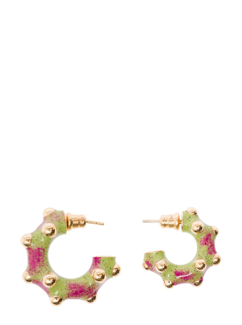 PANCONESI Multicolor Asymmetric Earrings with Studs in 18K Gold Plated Brass Woman Size ONE SIZE - 1 Thumbnail