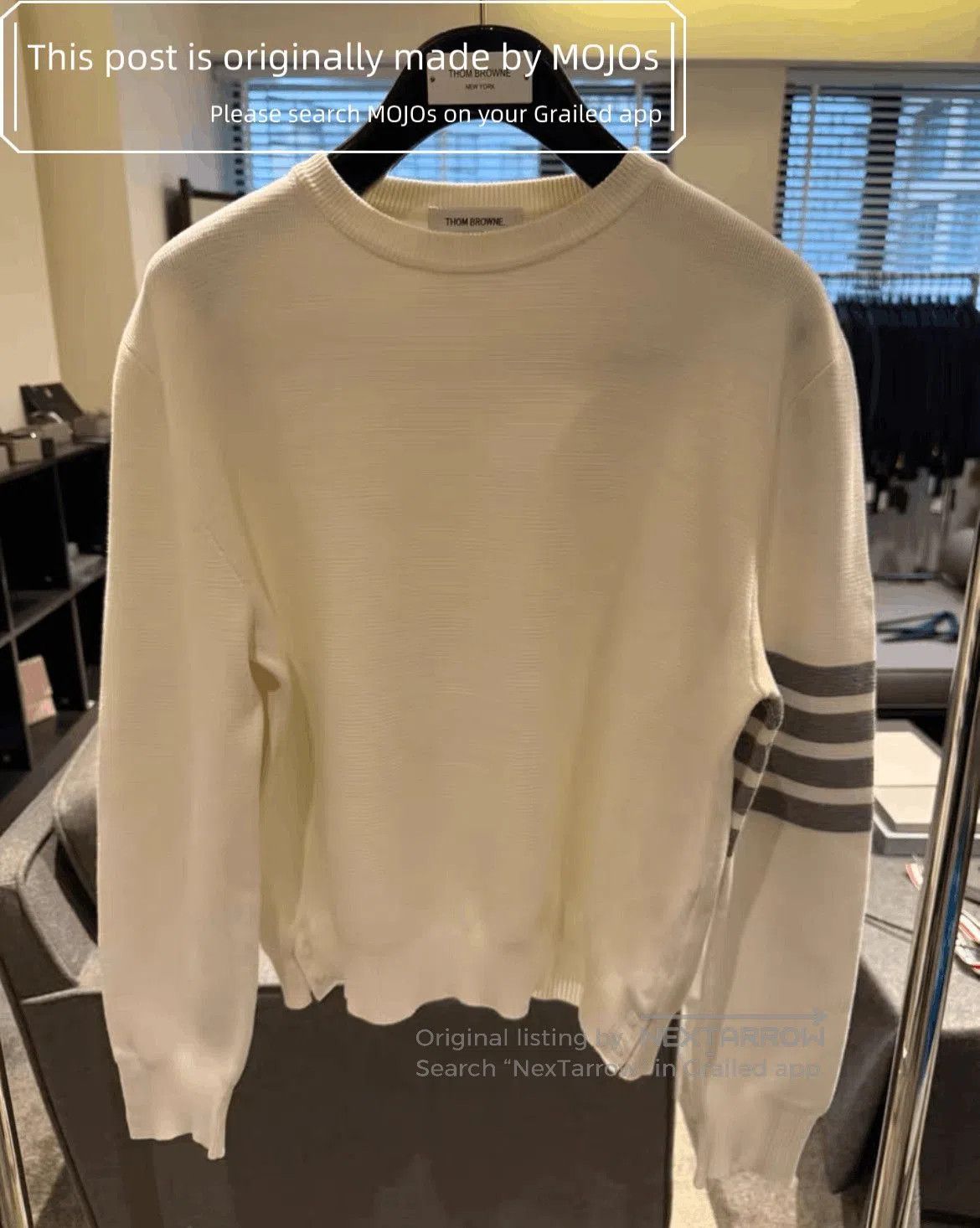 Thom Browne Sz 3 Thom Browne Gray Stripe White Knitwear. Size US L / EU 52-54 / 3 - 1 Thumbnail