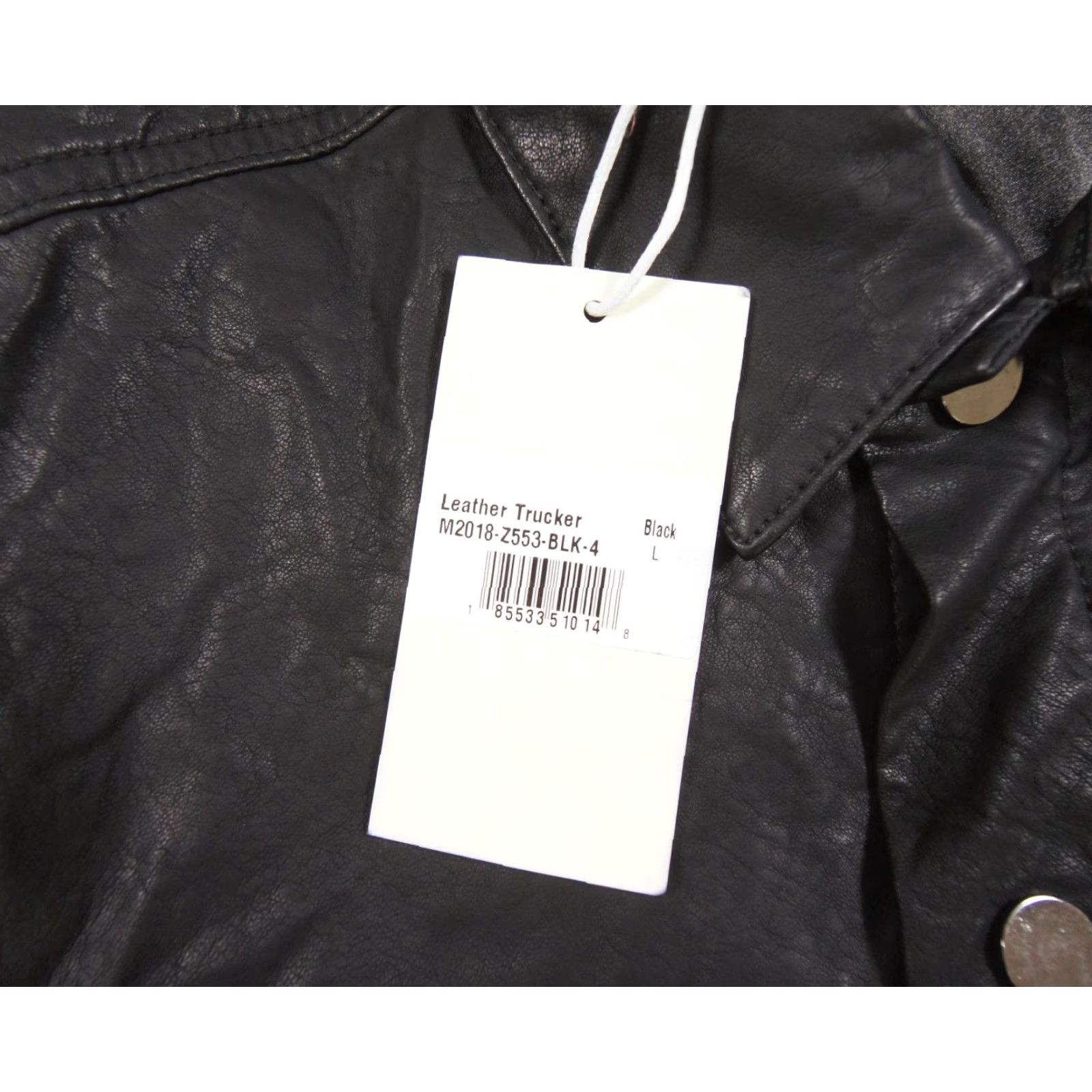 MNML Mnml Jacket Mens Large Black Faux Leather Trucker Bomber Outdoor Casual Workwear NEW Size US L / EU 52-54 / 3 - 5 Thumbnail