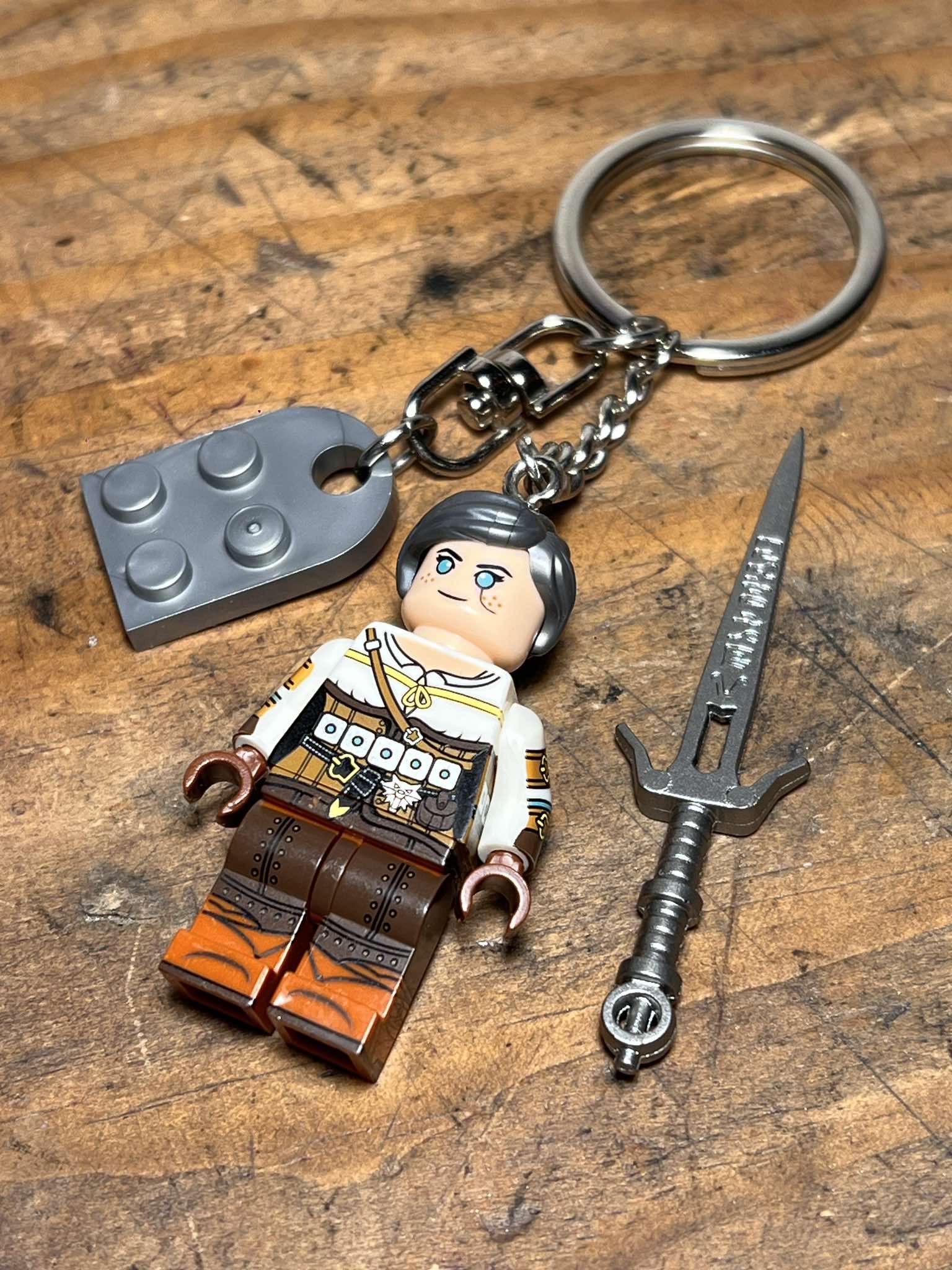 Cartoon Network Witcher 3 irritated minifigure keychain custom handmade Size ONE SIZE - 7 Thumbnail