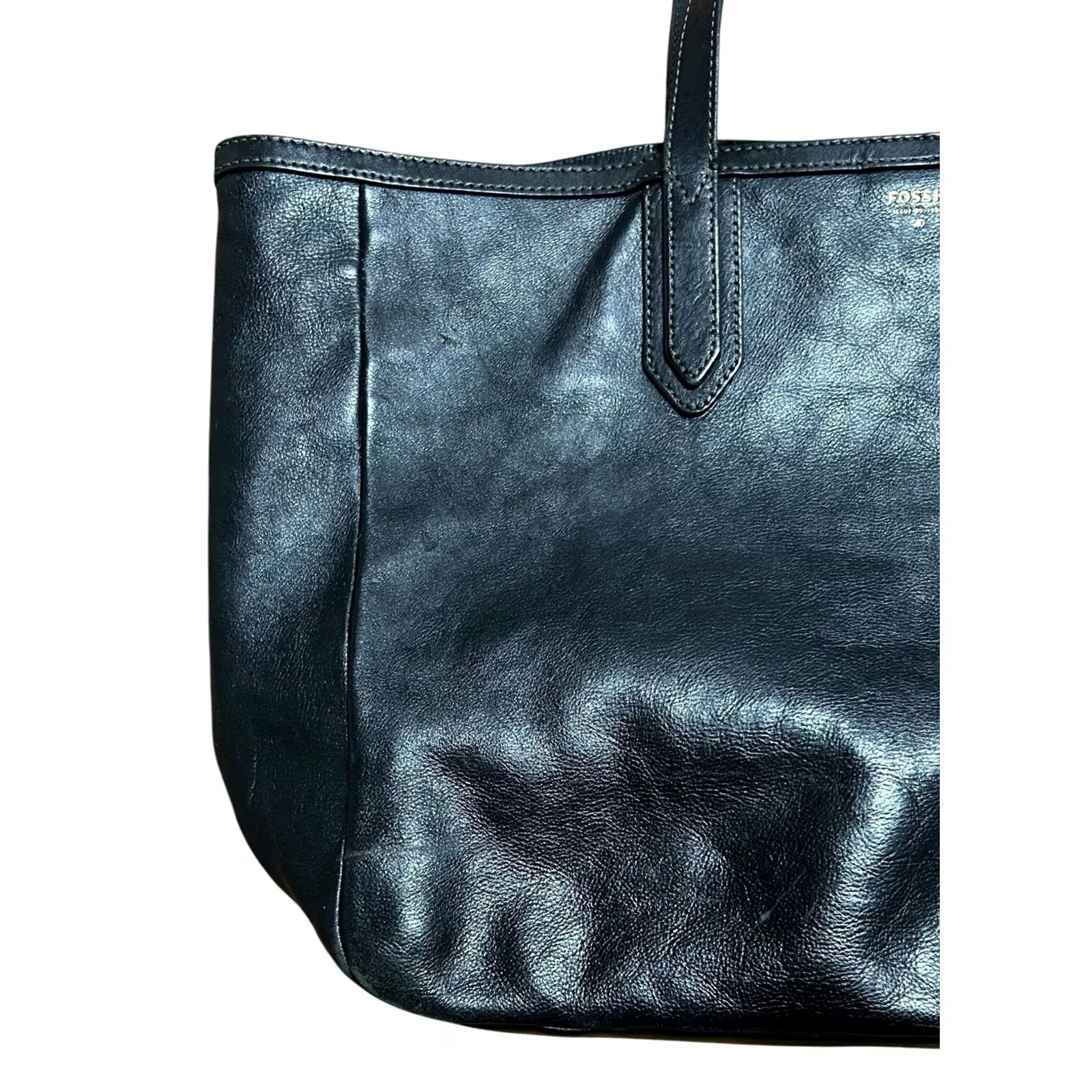 Fossil Fossil Sydney Shopper Tote Shoulder Bag Large Black Leather Women's Purse Size ONE SIZE - 2 Thumbnail