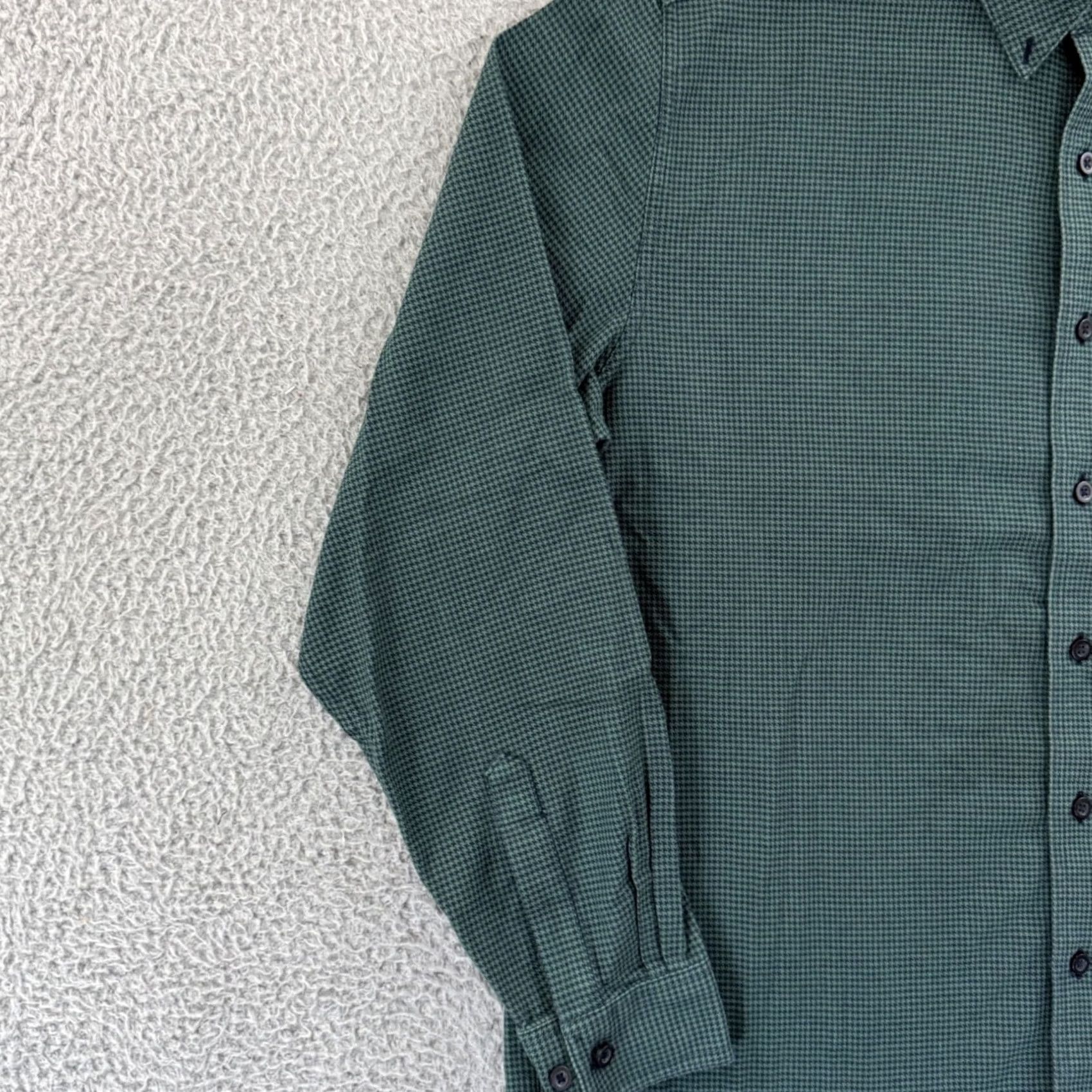Vintage L.L. Bean Shirt Mens LT Green Houndstooth Button-Down Regular Fit Tall Large Button-Up Casual, Workwear, Travel, Formal, Vintage: No Size US L / EU 52-54 / 3 - 4 Thumbnail