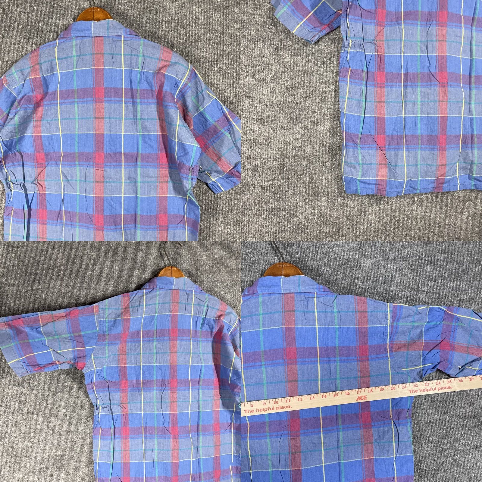Jos. A. Bank VINTAGE Jos. A Bank Shirt Men Size Medium Loop Collar Plaid 60s 70s India Size US M / EU 48-50 / 2 - 9 Thumbnail