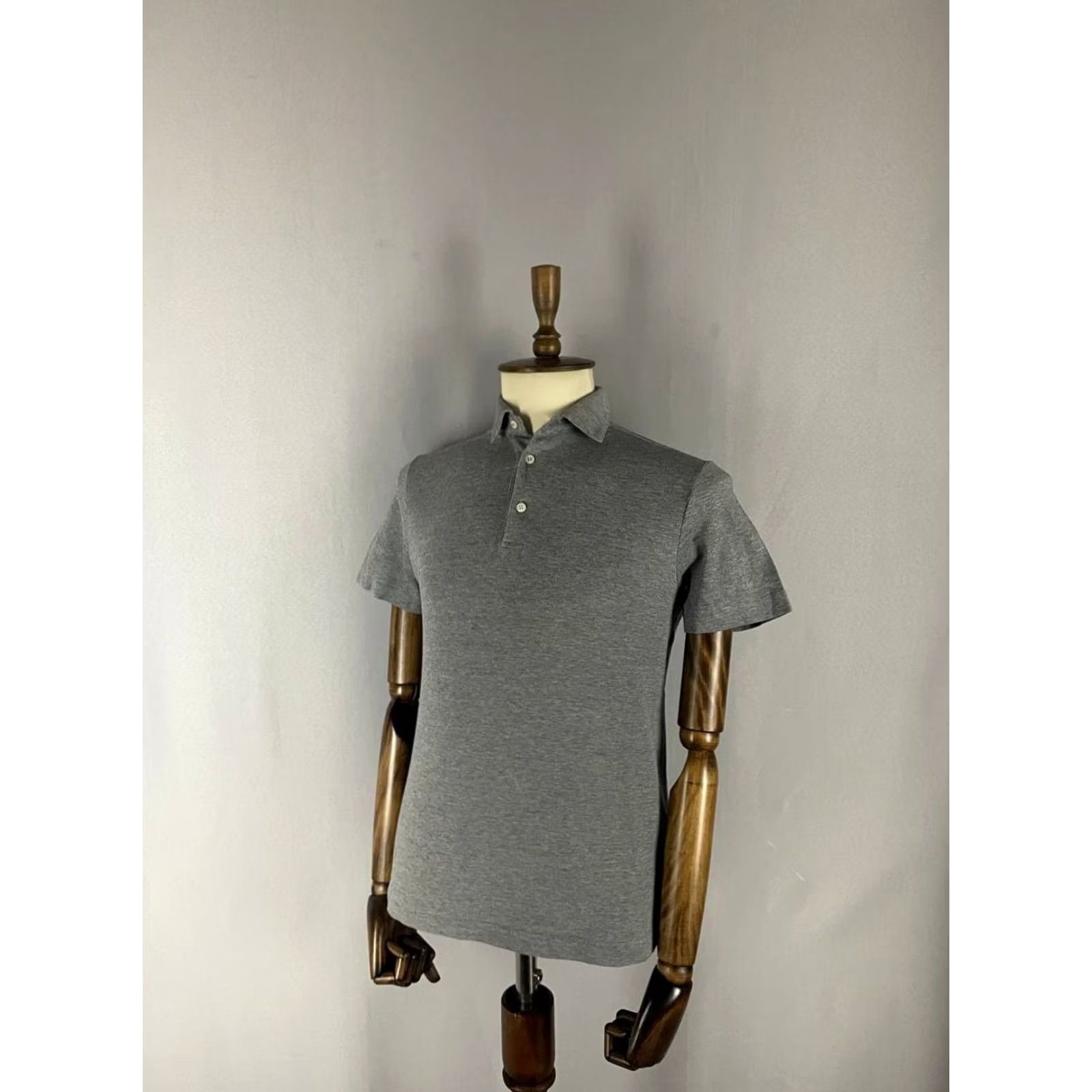 Canali Canali Polo Shirt Mens Size 46 Gray Cotton Short Sleeve Collared Golf Size US XXL / EU 58 / 5 - 2 Thumbnail